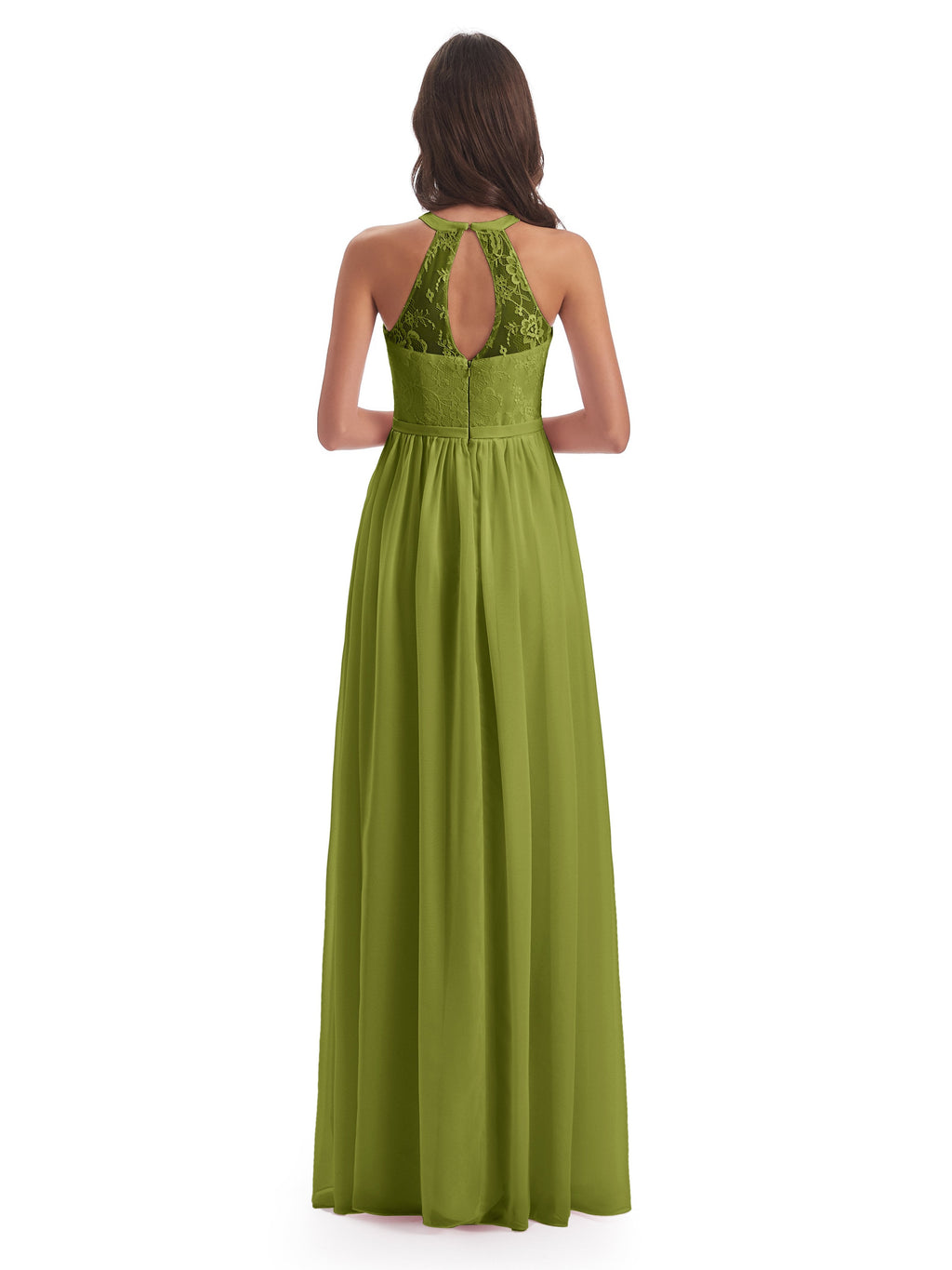 Ailani Halter Split Lace Long Bridesmaid Dresses