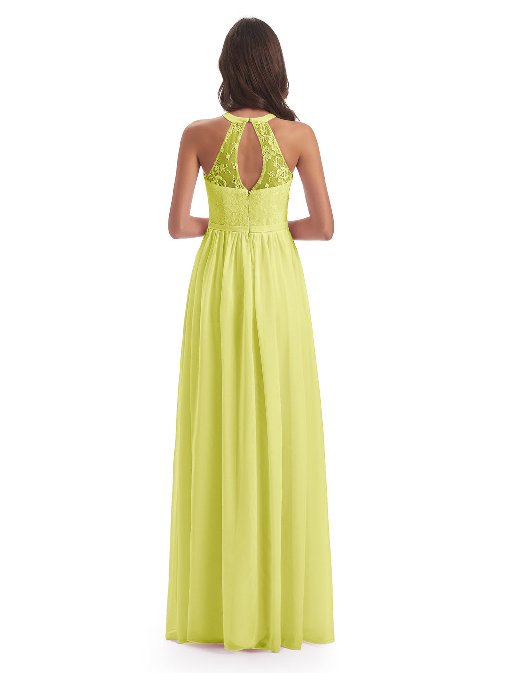 Ailani Halter Split Lace Long Bridesmaid Dresses