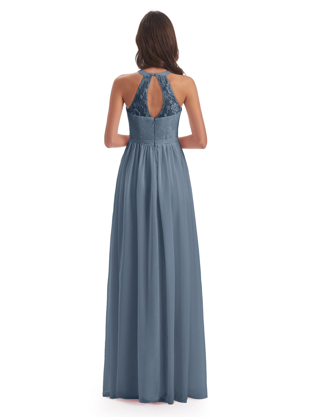 Ailani Halter Split Lace Long Bridesmaid Dresses