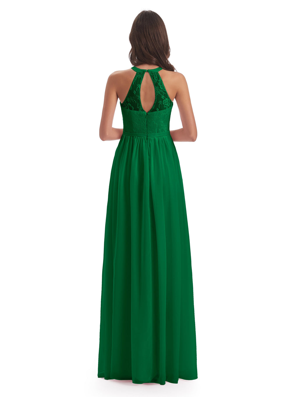 Ailani Halter Split Lace Long Bridesmaid Dresses