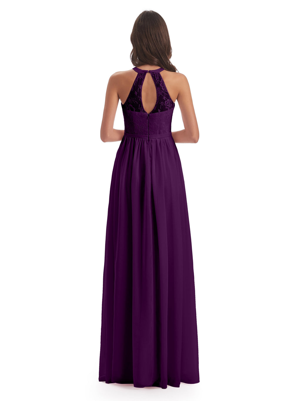 Ailani Halter Split Lace Long Bridesmaid Dresses