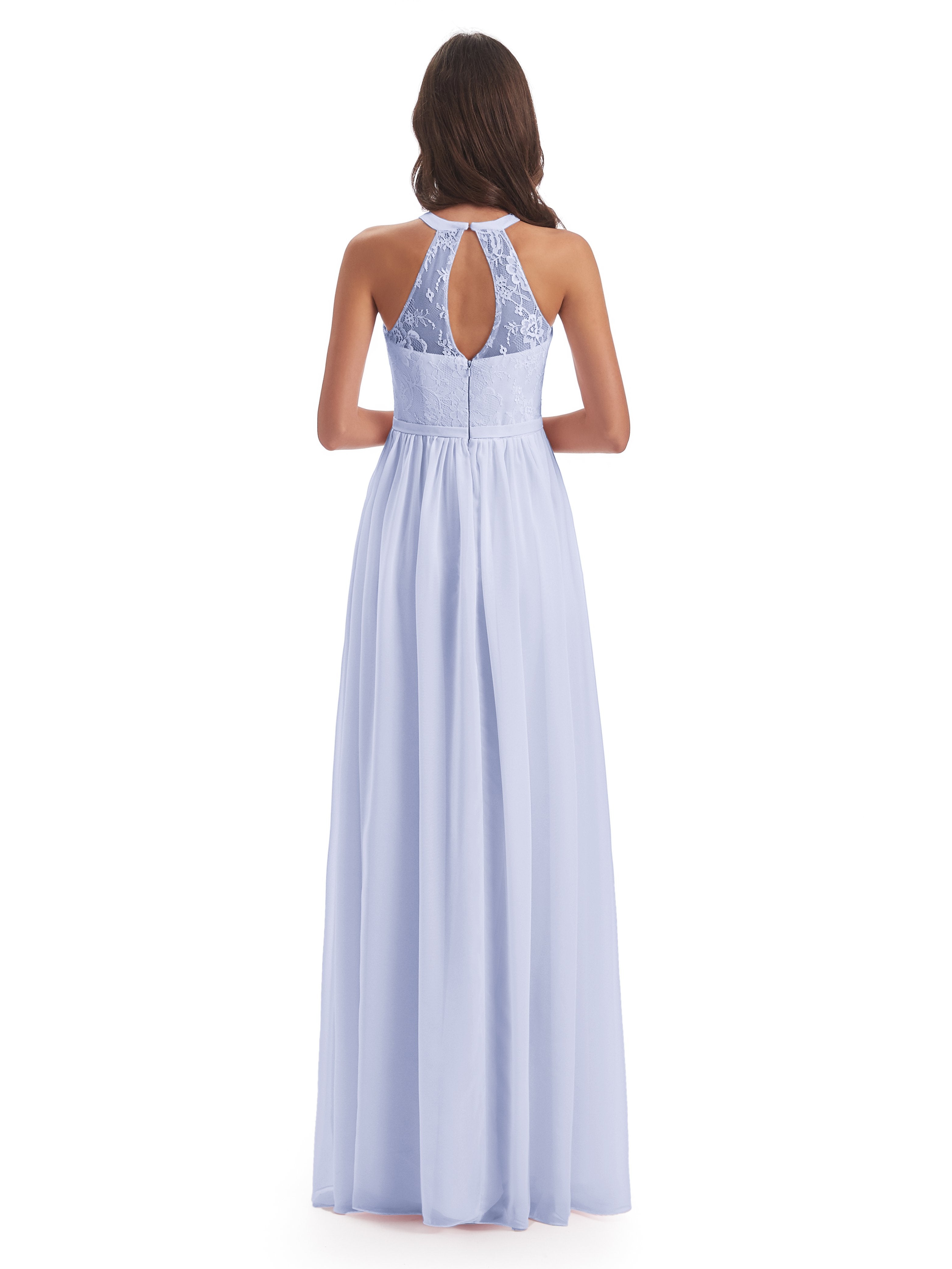 Ailani Halter Split Lace Long Bridesmaid Dresses