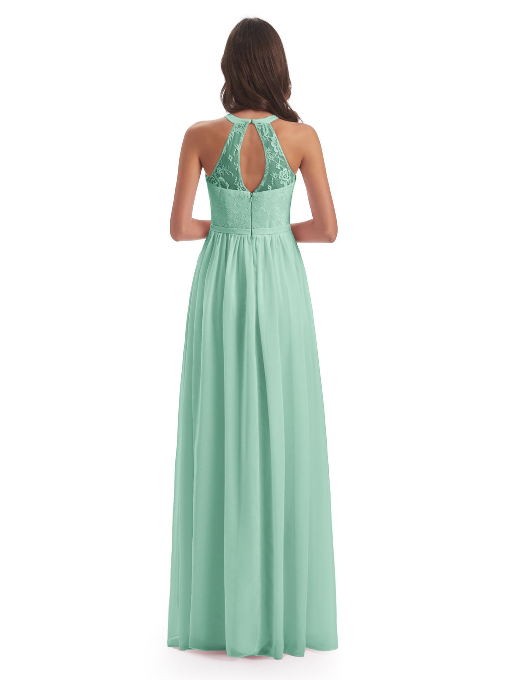 Ailani Halter Split Lace Long Bridesmaid Dresses