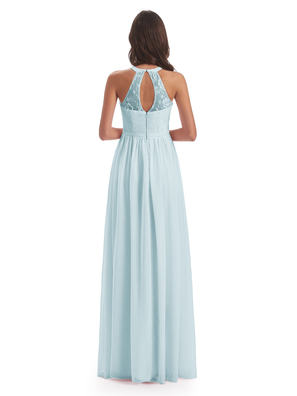 Ailani Halter Split Lace Long Bridesmaid Dresses