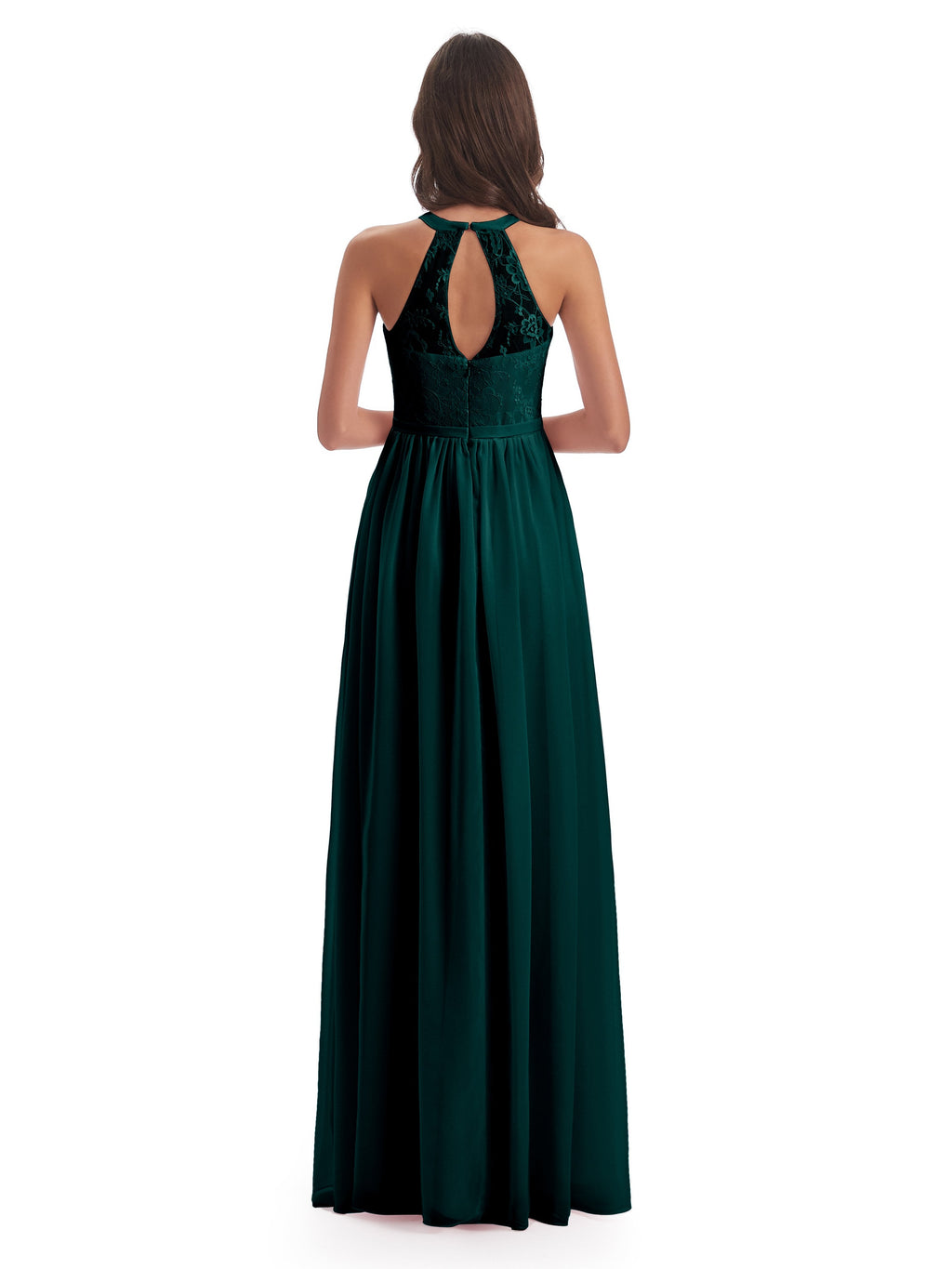 Ailani Halter Split Lace Long Bridesmaid Dresses