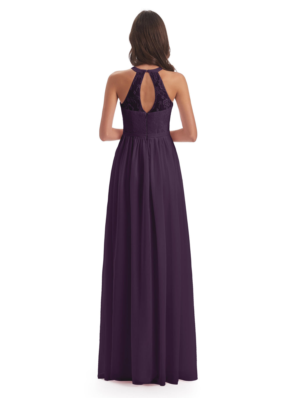 Ailani Halter Split Lace Long Bridesmaid Dresses