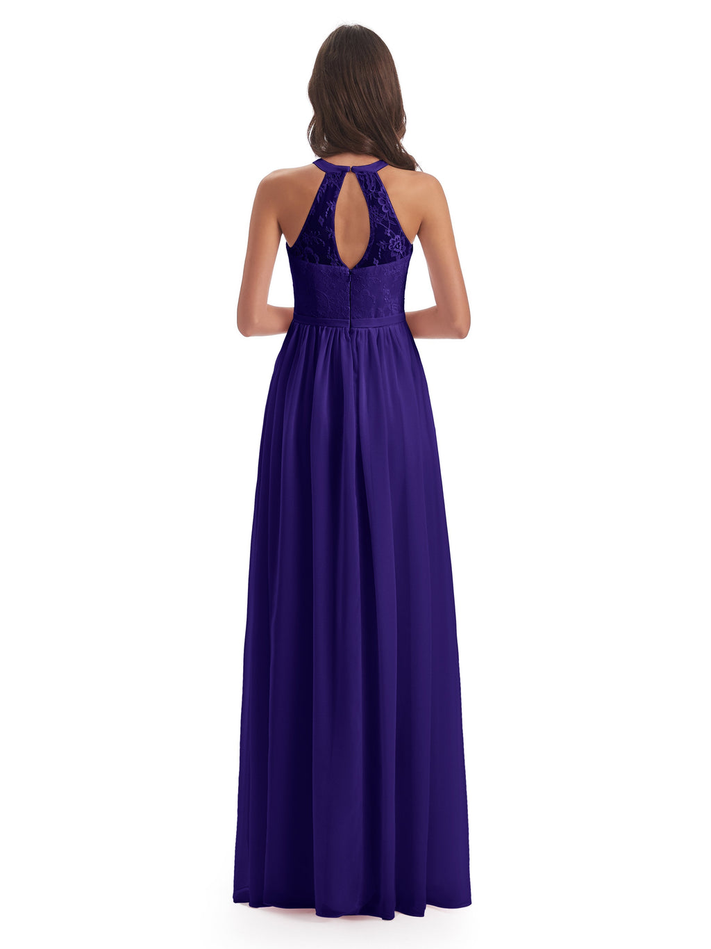 Ailani Halter Split Lace Long Bridesmaid Dresses