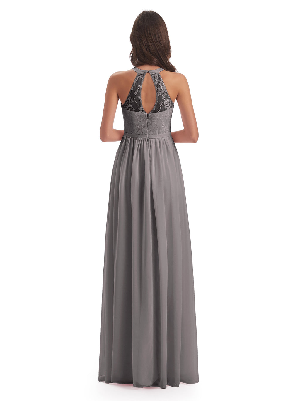 Ailani Halter Split Lace Long Bridesmaid Dresses