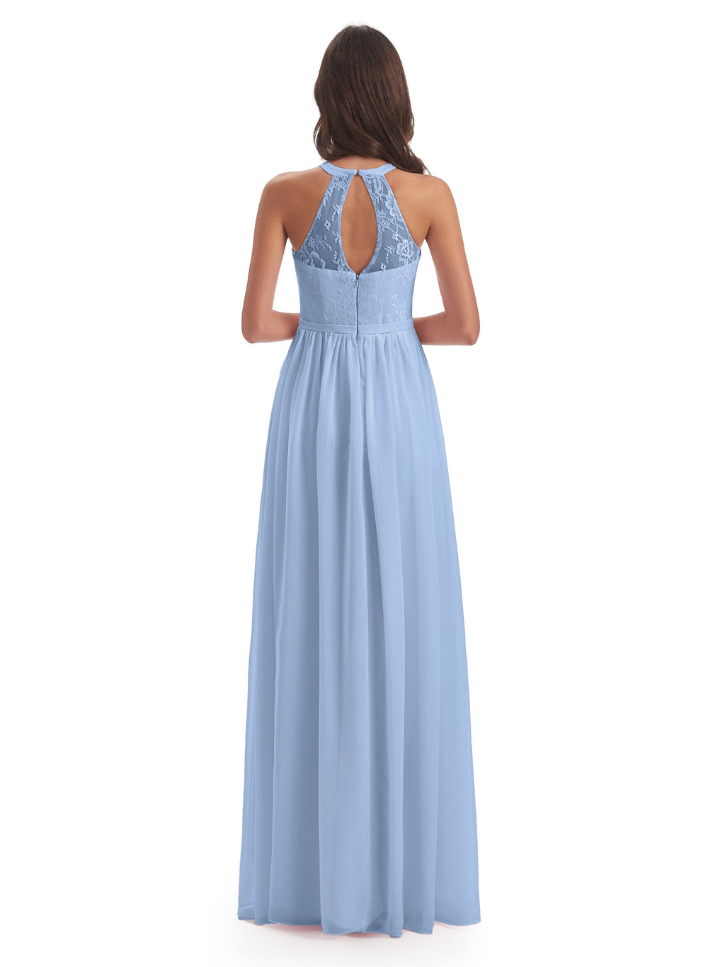 Ailani Halter Split Lace Long Bridesmaid Dresses