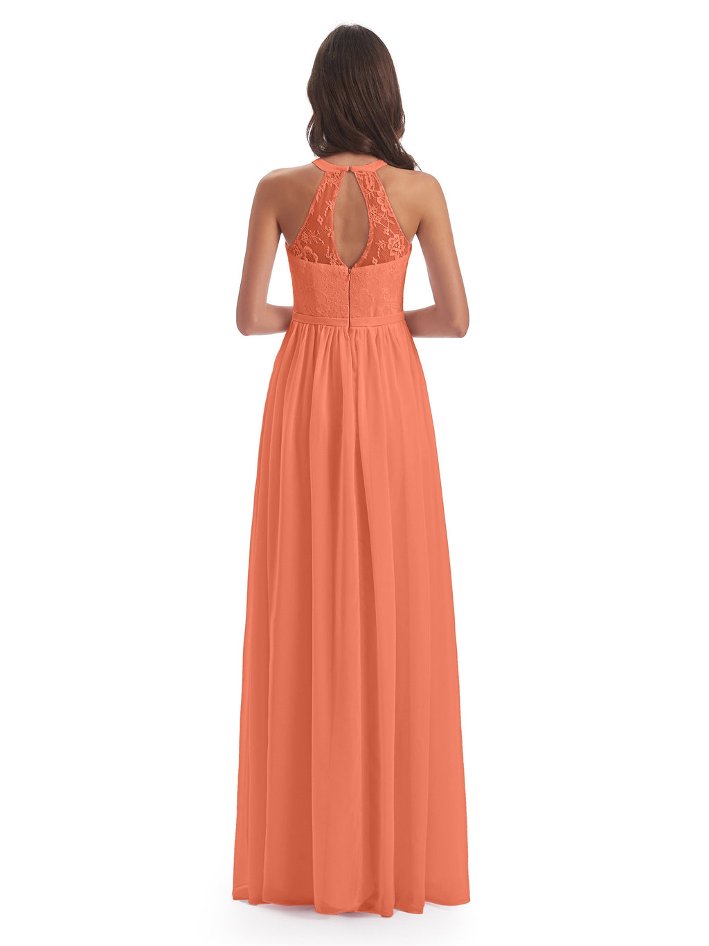 Ailani Halter Split Lace Long Bridesmaid Dresses