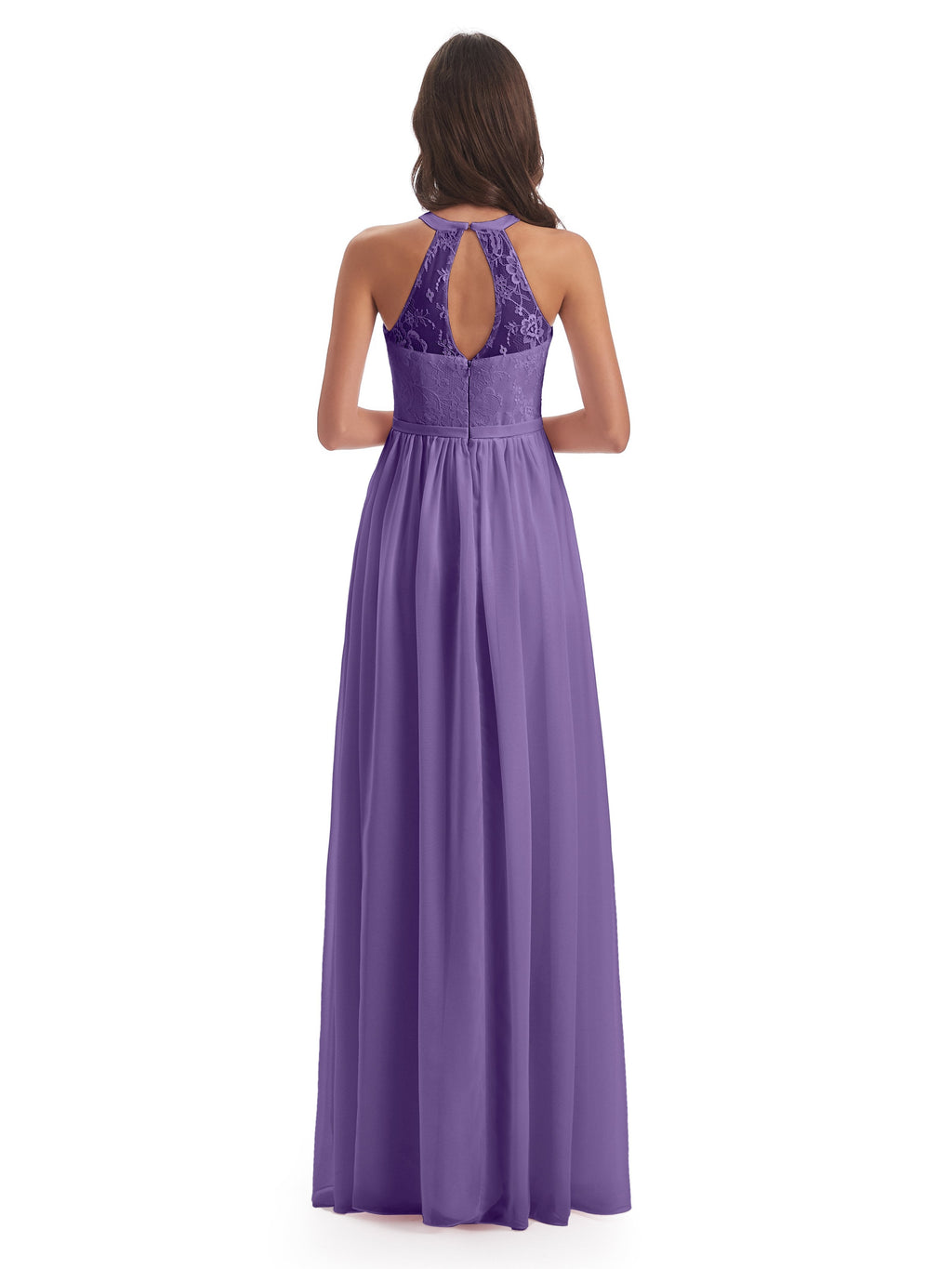 Ailani Halter Split Lace Long Bridesmaid Dresses