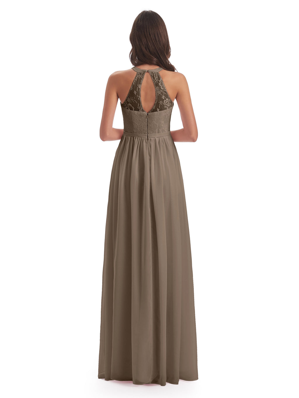 Ailani Halter Split Lace Long Bridesmaid Dresses