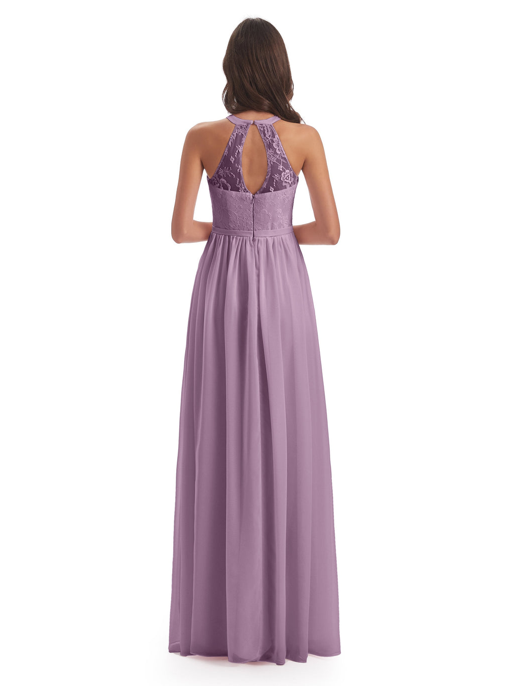 Ailani Halter Split Lace Long Bridesmaid Dresses
