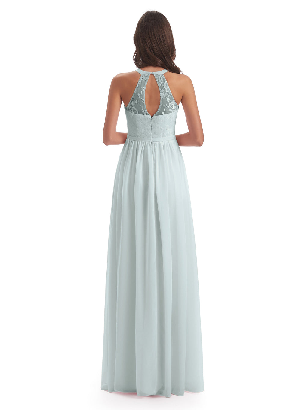 Ailani Halter Split Lace Long Bridesmaid Dresses