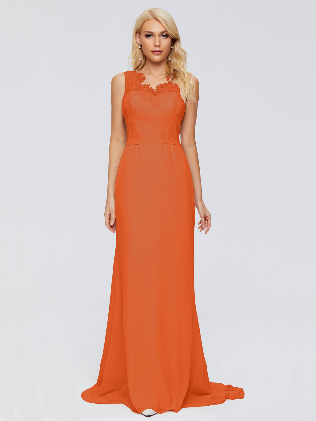 Alexis Hourglass V-Neck Lace Bridesmaid Dresses