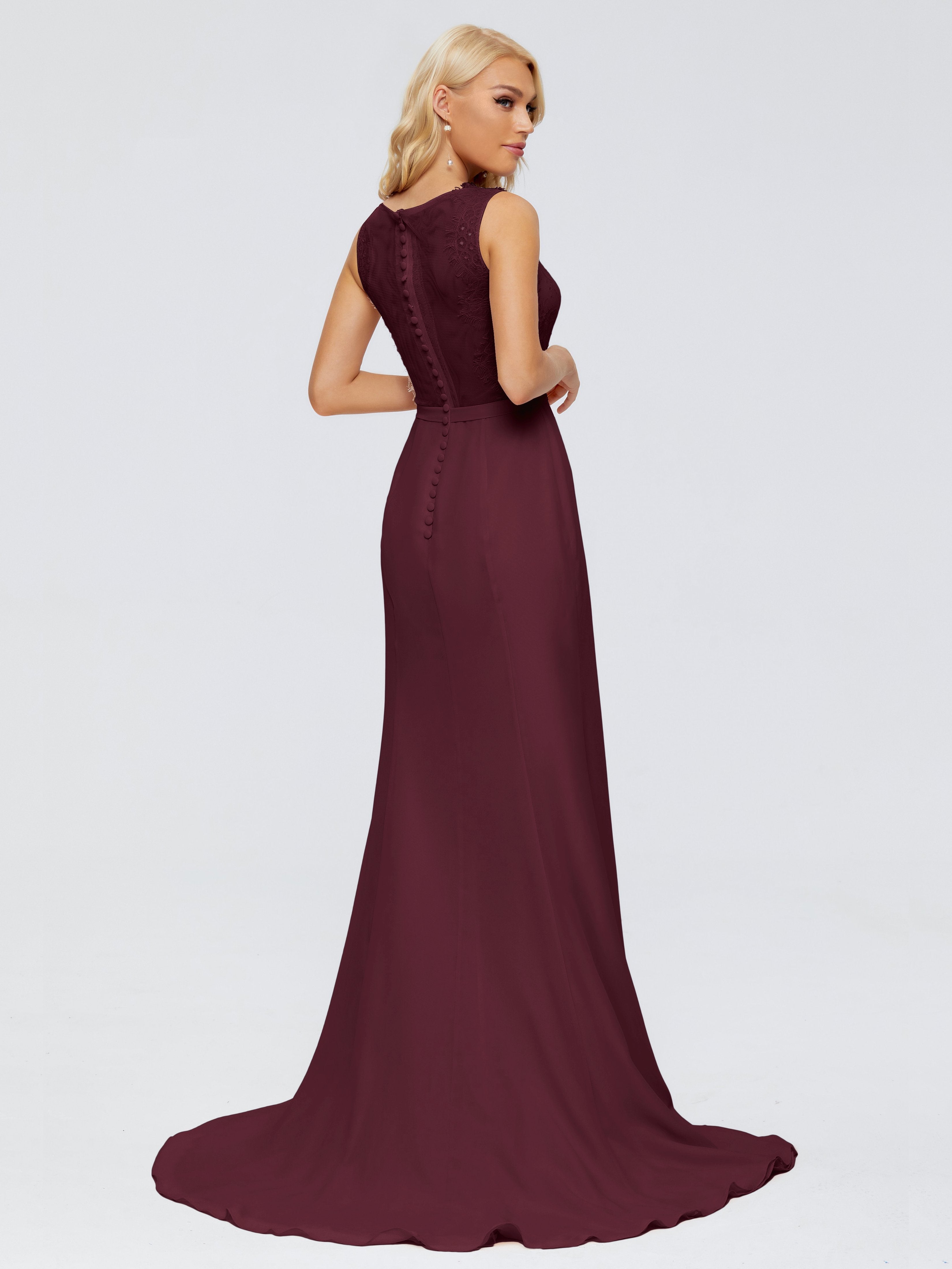 Alexis Hourglass V-Neck Lace Bridesmaid Dresses