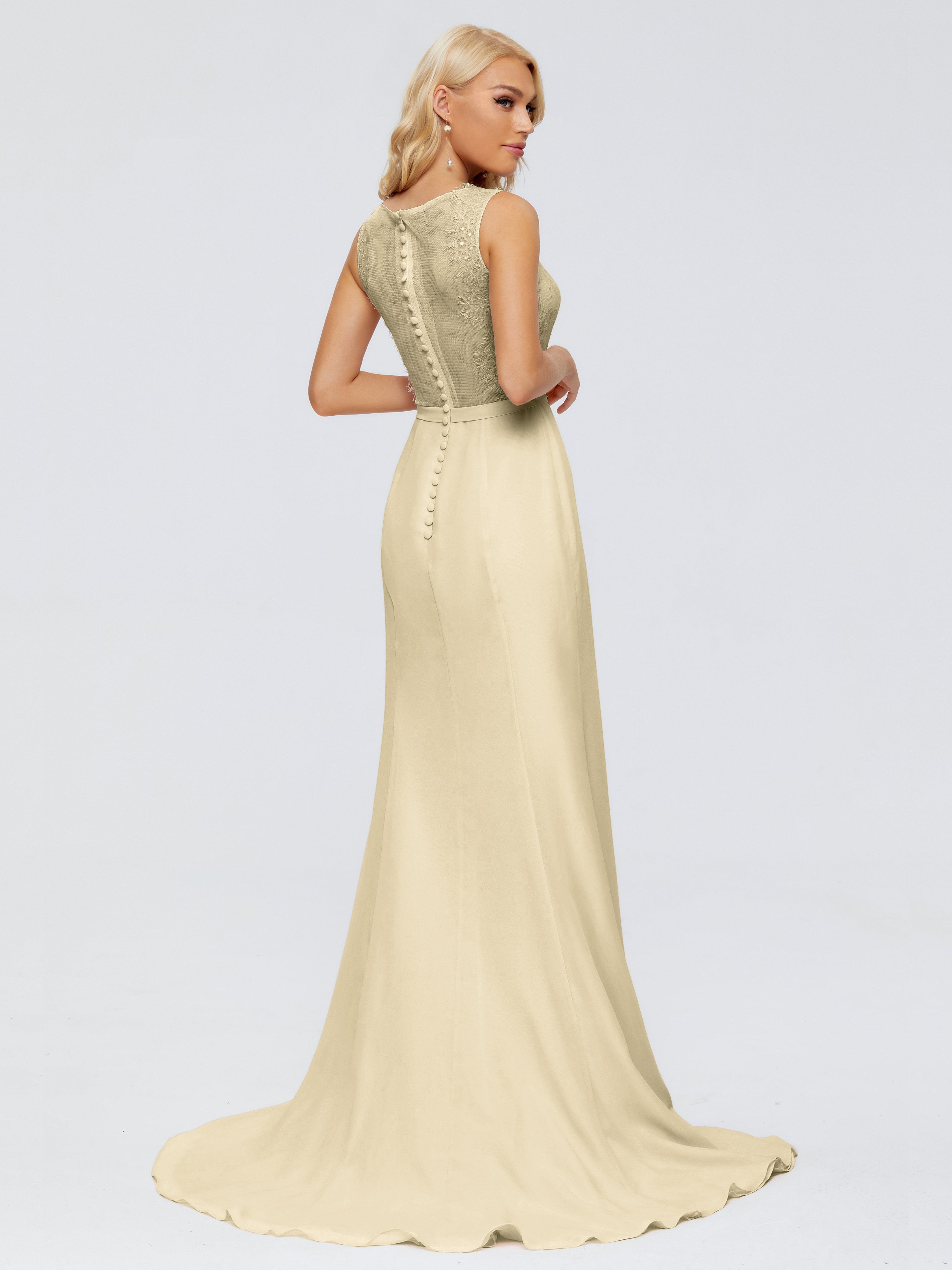 Alexis Hourglass V-Neck Lace Bridesmaid Dresses