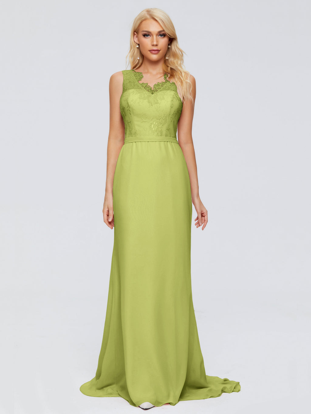 Alexis Hourglass V-Neck Lace Bridesmaid Dresses