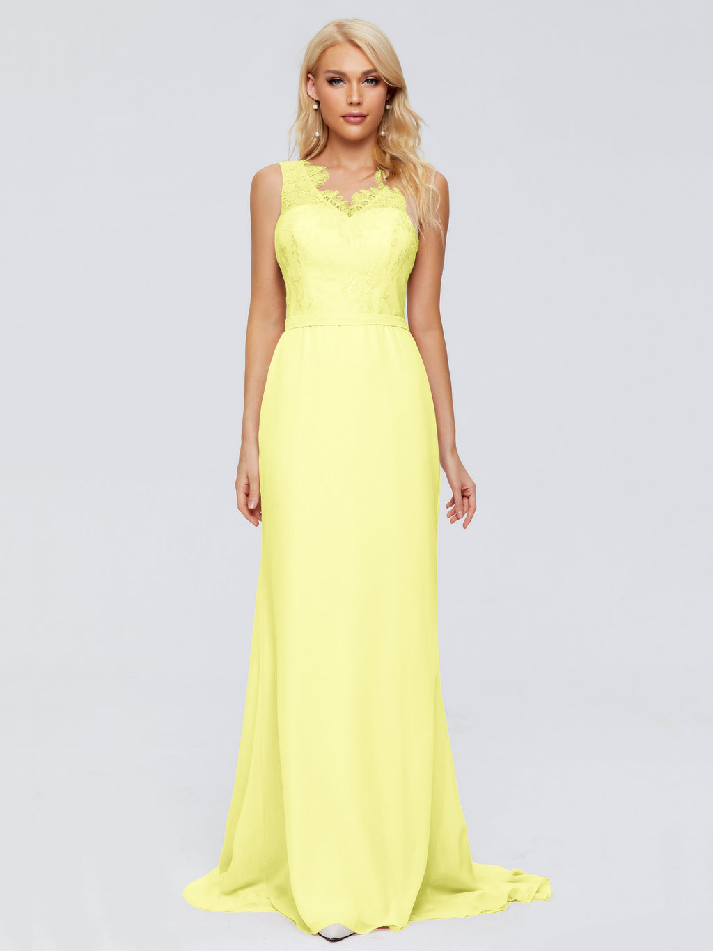 Alexis Hourglass V-Neck Lace Bridesmaid Dresses