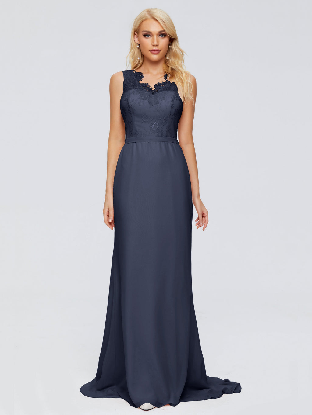 Alexis Hourglass V-Neck Lace Bridesmaid Dresses