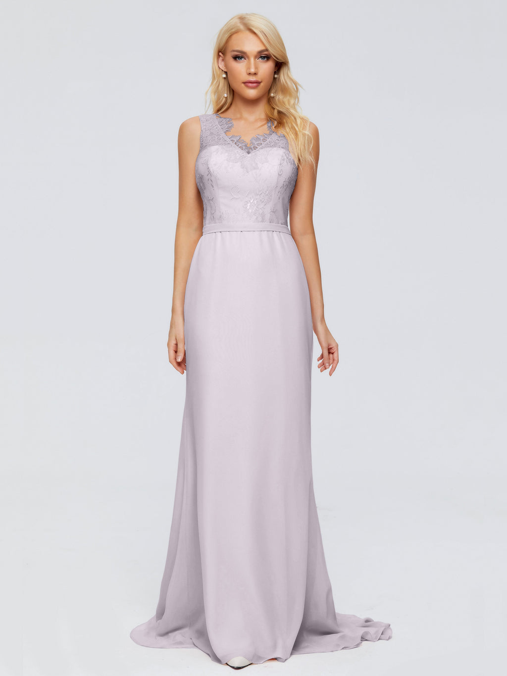 Alexis Hourglass V-Neck Lace Bridesmaid Dresses