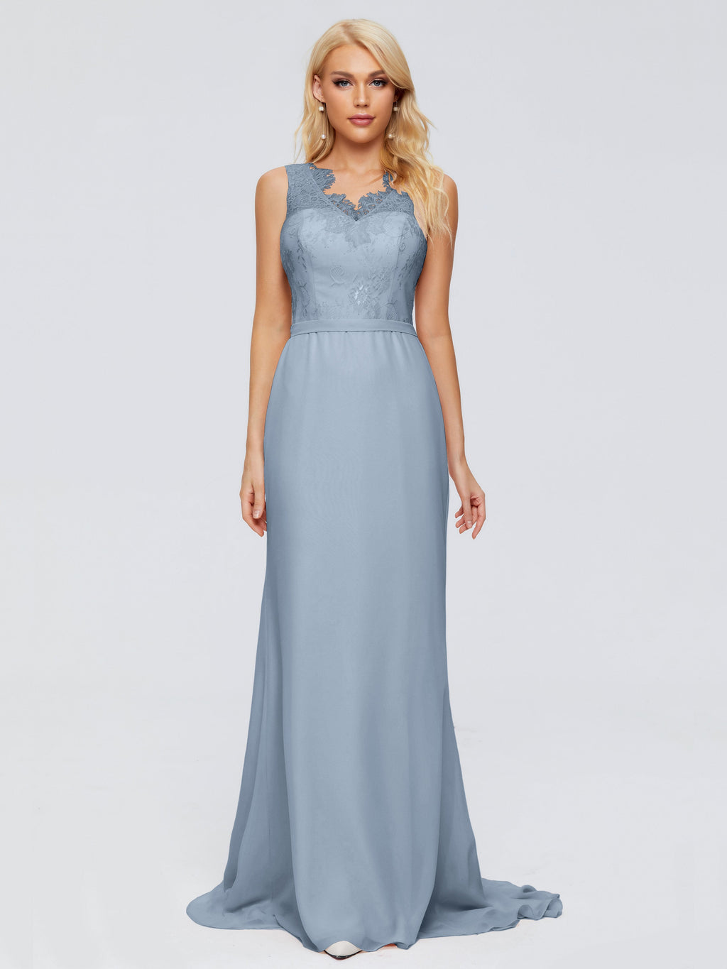 Alexis Hourglass V-Neck Lace Bridesmaid Dresses