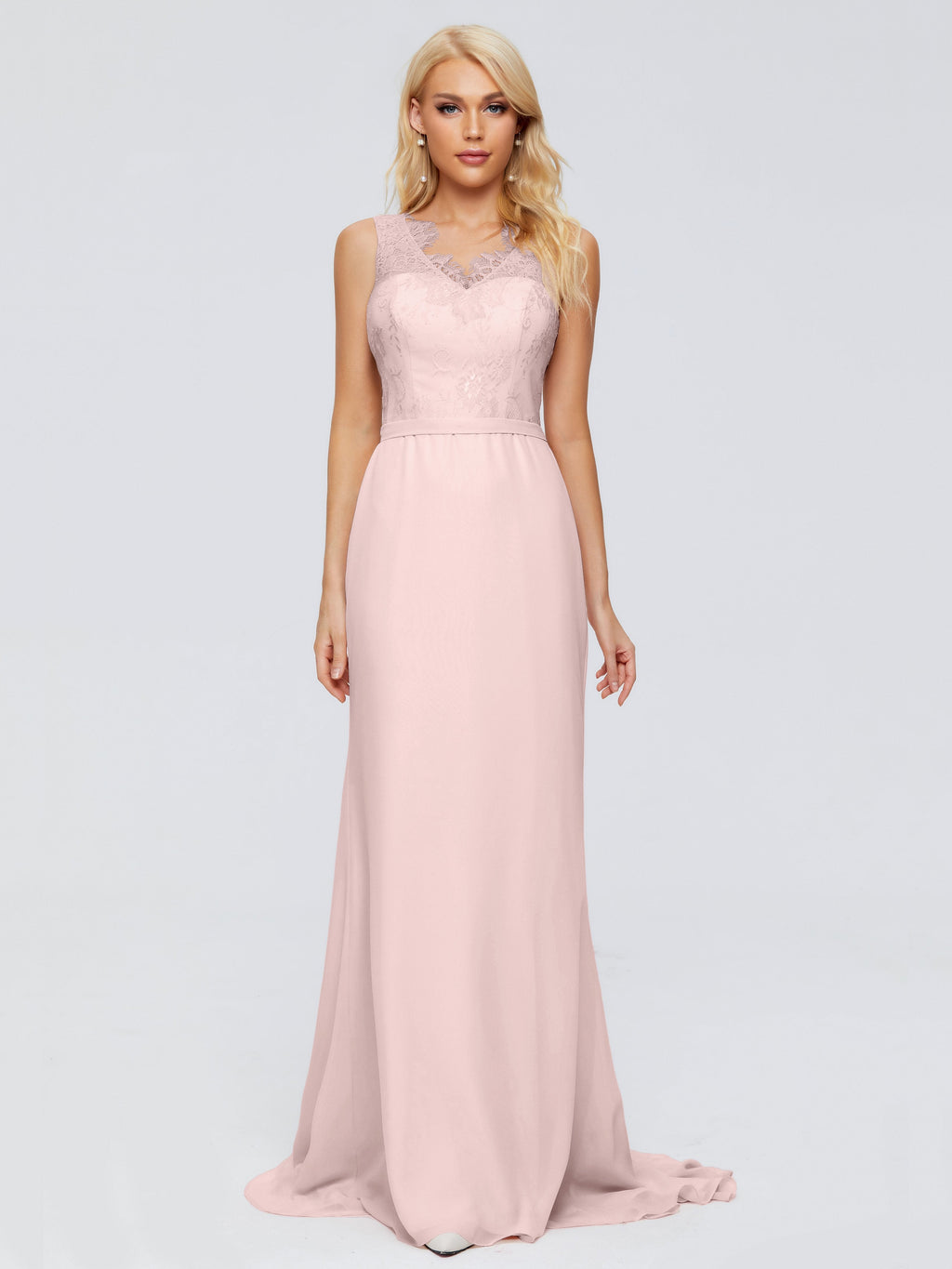 Alexis Hourglass V-Neck Lace Bridesmaid Dresses