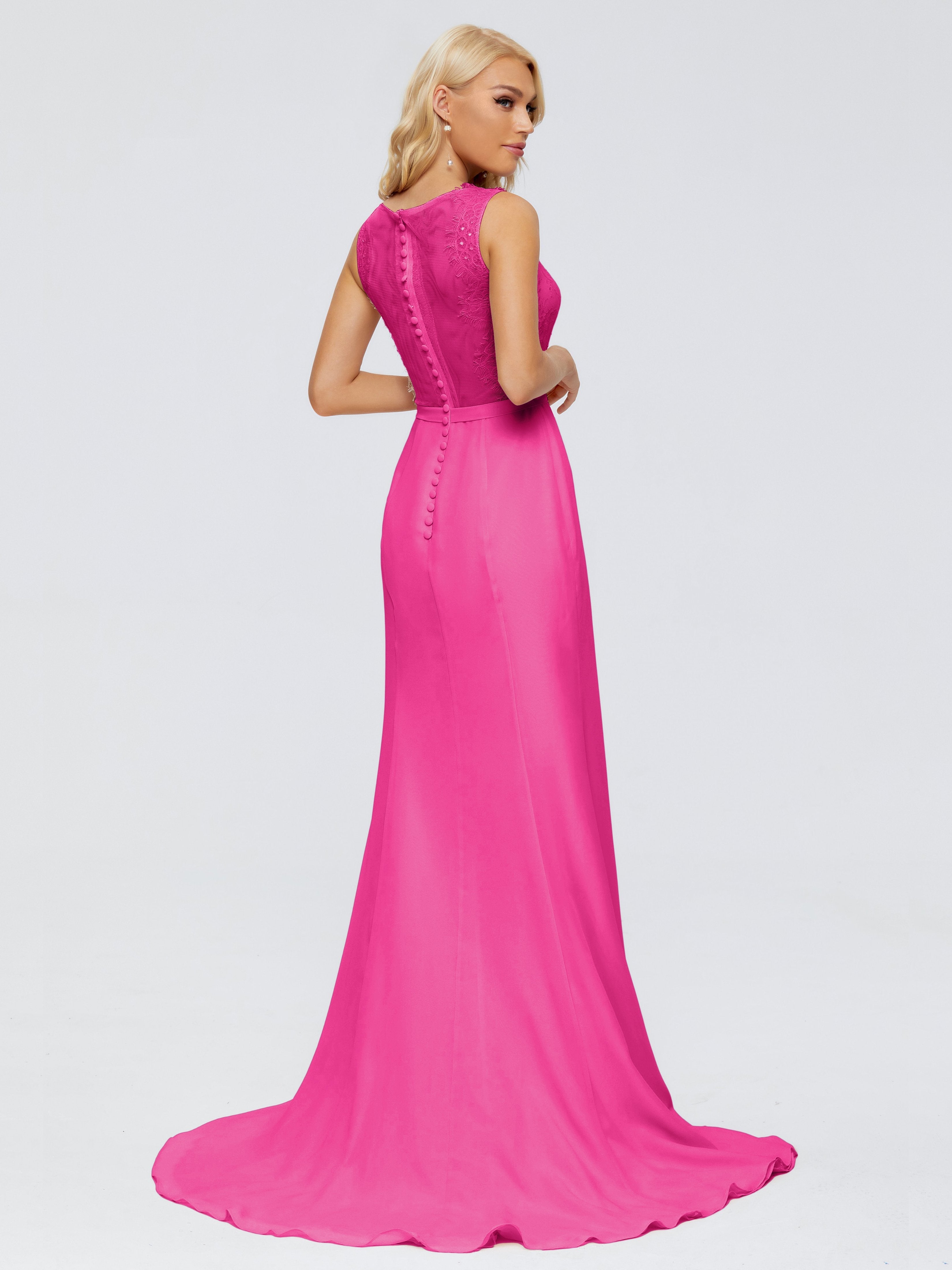 Alexis Hourglass V-Neck Lace Bridesmaid Dresses