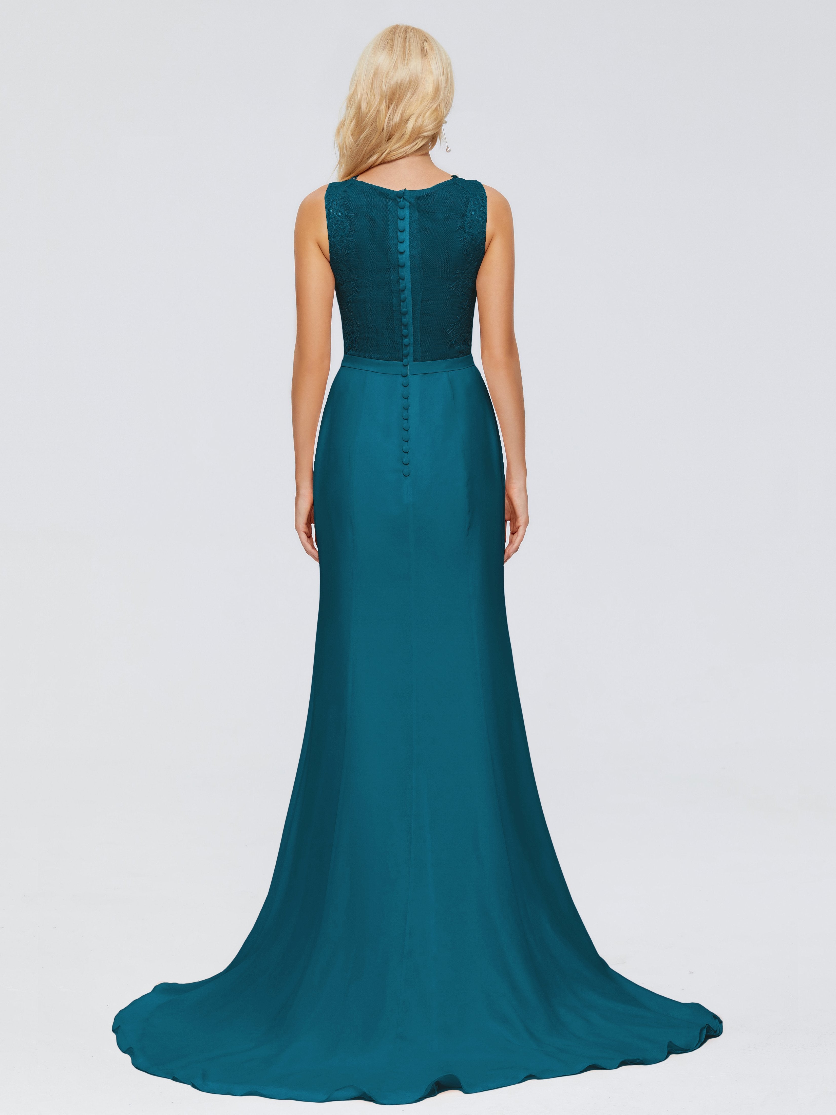 Alexis Hourglass V-Neck Lace Bridesmaid Dresses