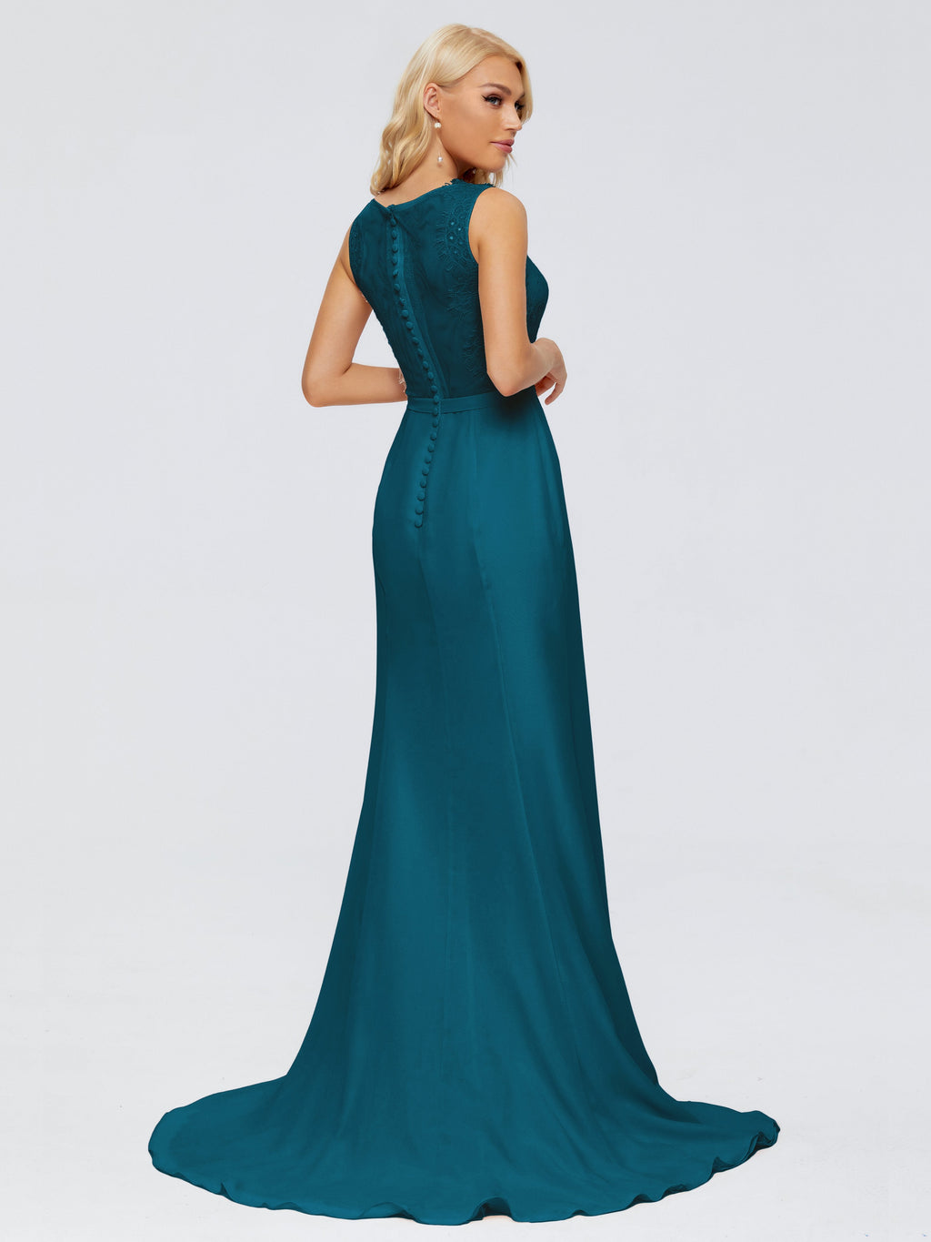 Alexis Hourglass V-Neck Lace Bridesmaid Dresses