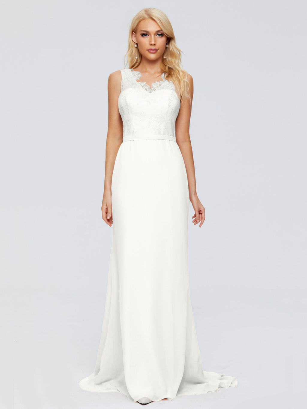 Alexis Hourglass V-Neck Lace Bridesmaid Dresses
