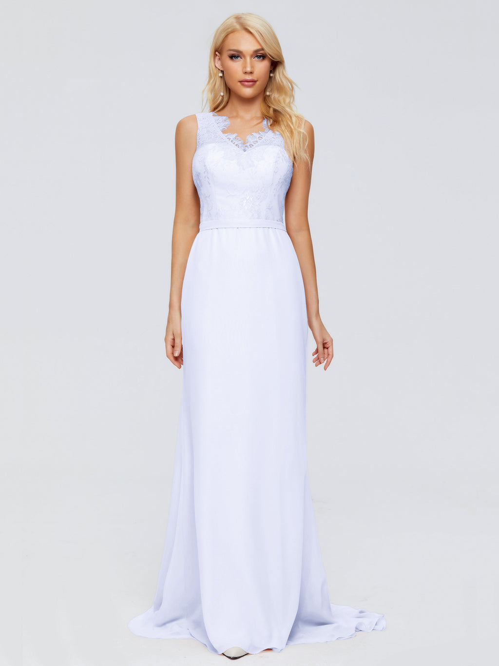 Alexis Hourglass V-Neck Lace Bridesmaid Dresses
