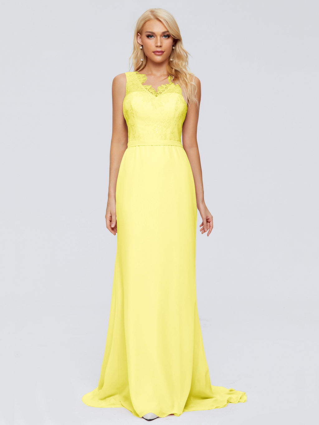 Alexis Hourglass V-Neck Lace Bridesmaid Dresses