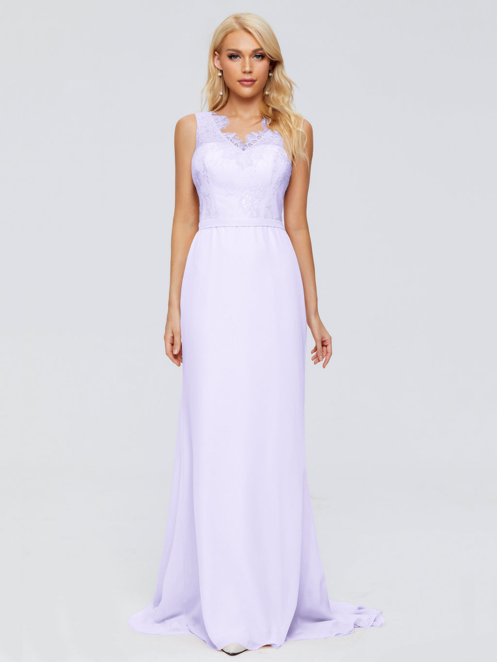Alexis Hourglass V-Neck Lace Bridesmaid Dresses