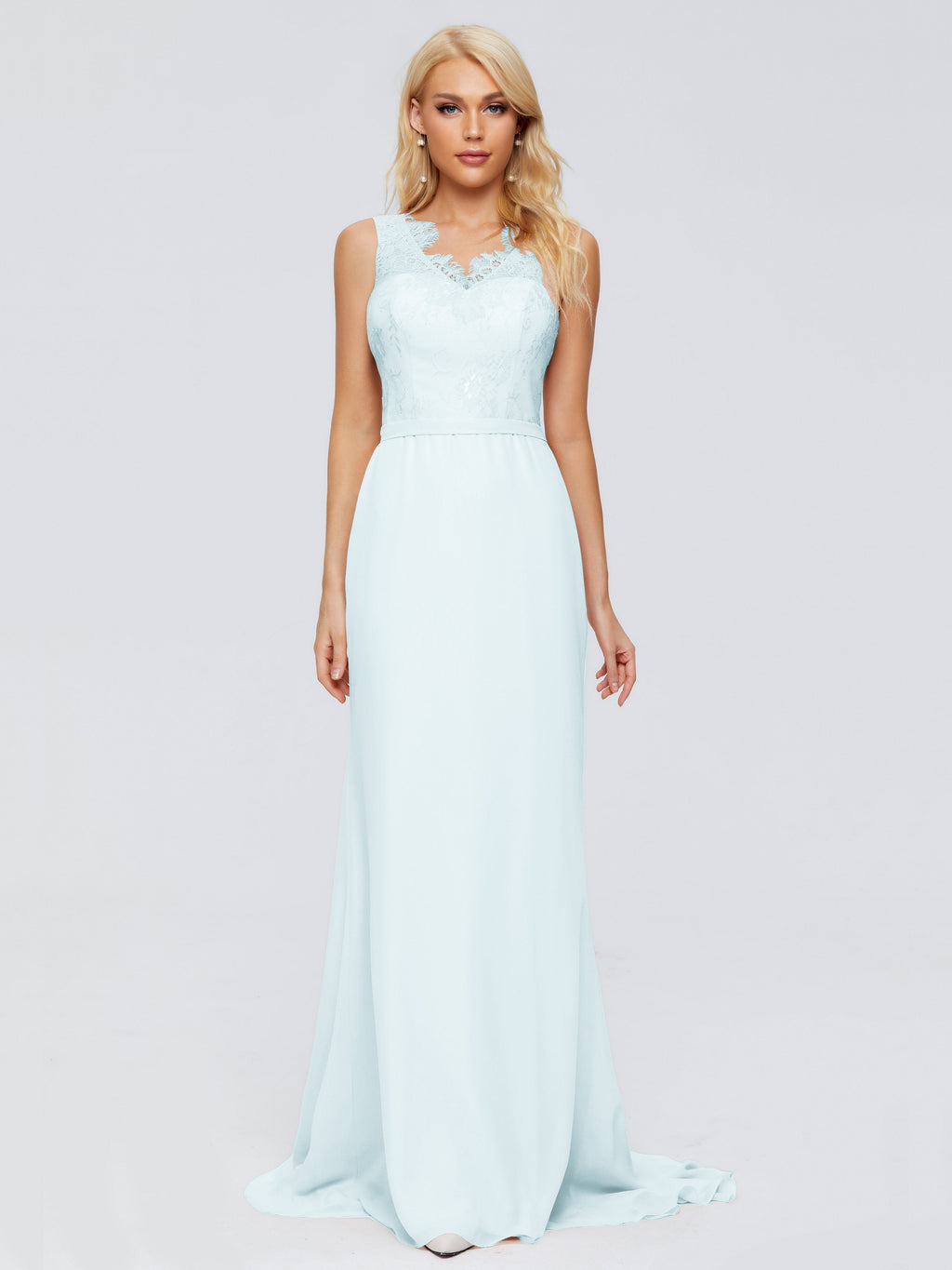 Alexis Hourglass V-Neck Lace Bridesmaid Dresses