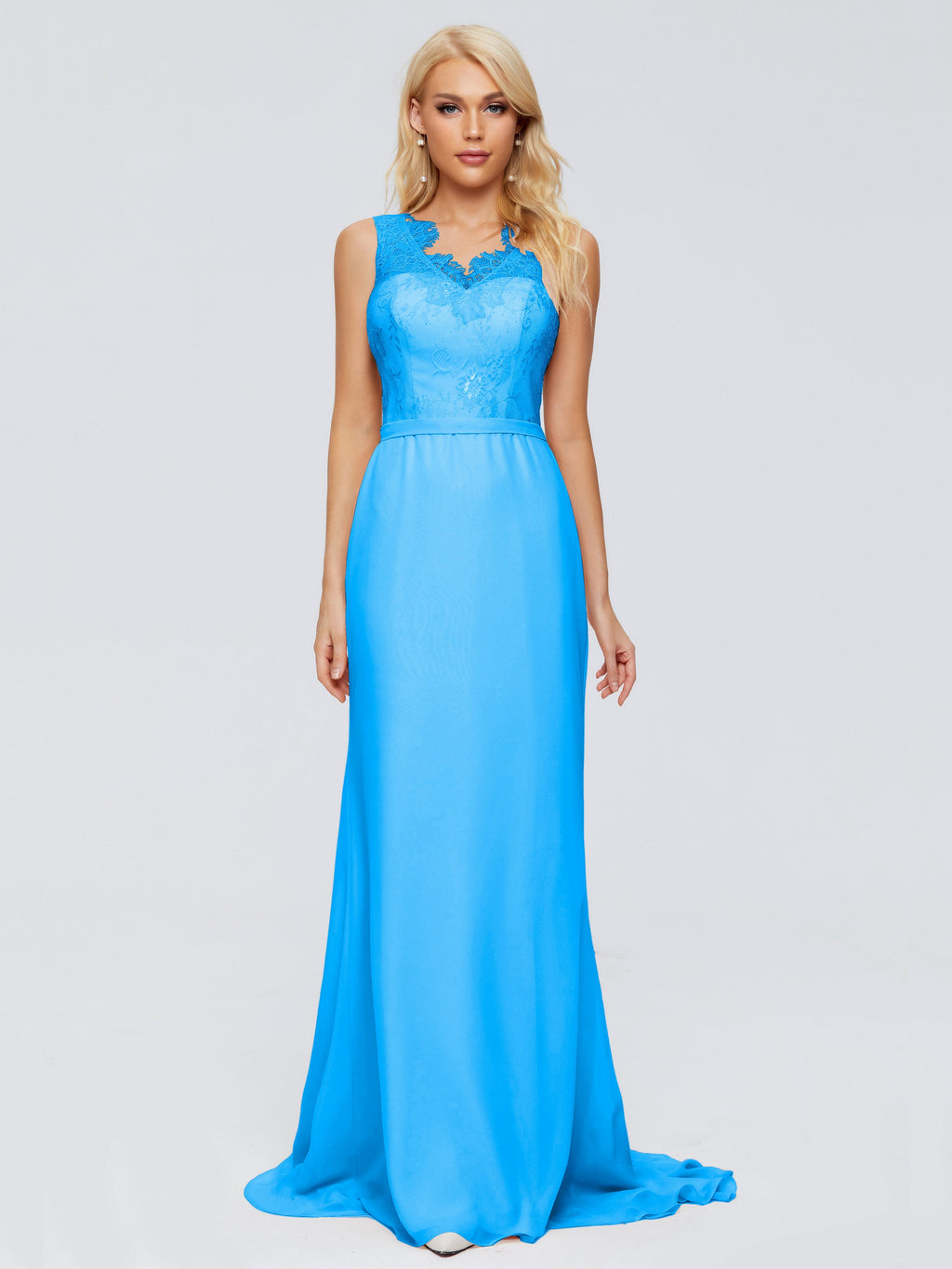 Alexis Hourglass V-Neck Lace Bridesmaid Dresses