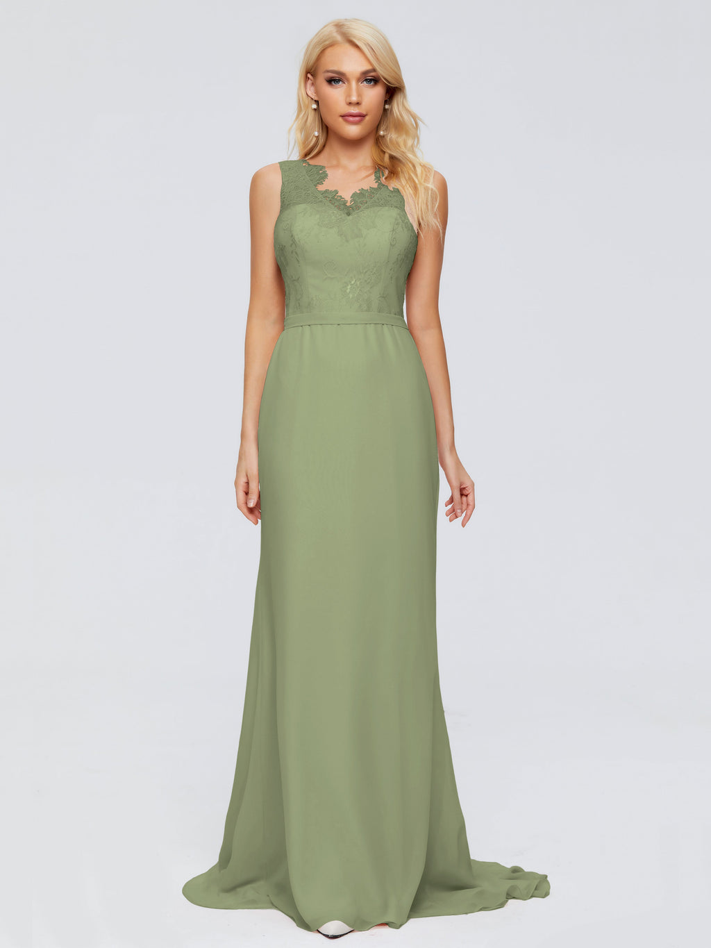 Alexis Hourglass V-Neck Lace Bridesmaid Dresses
