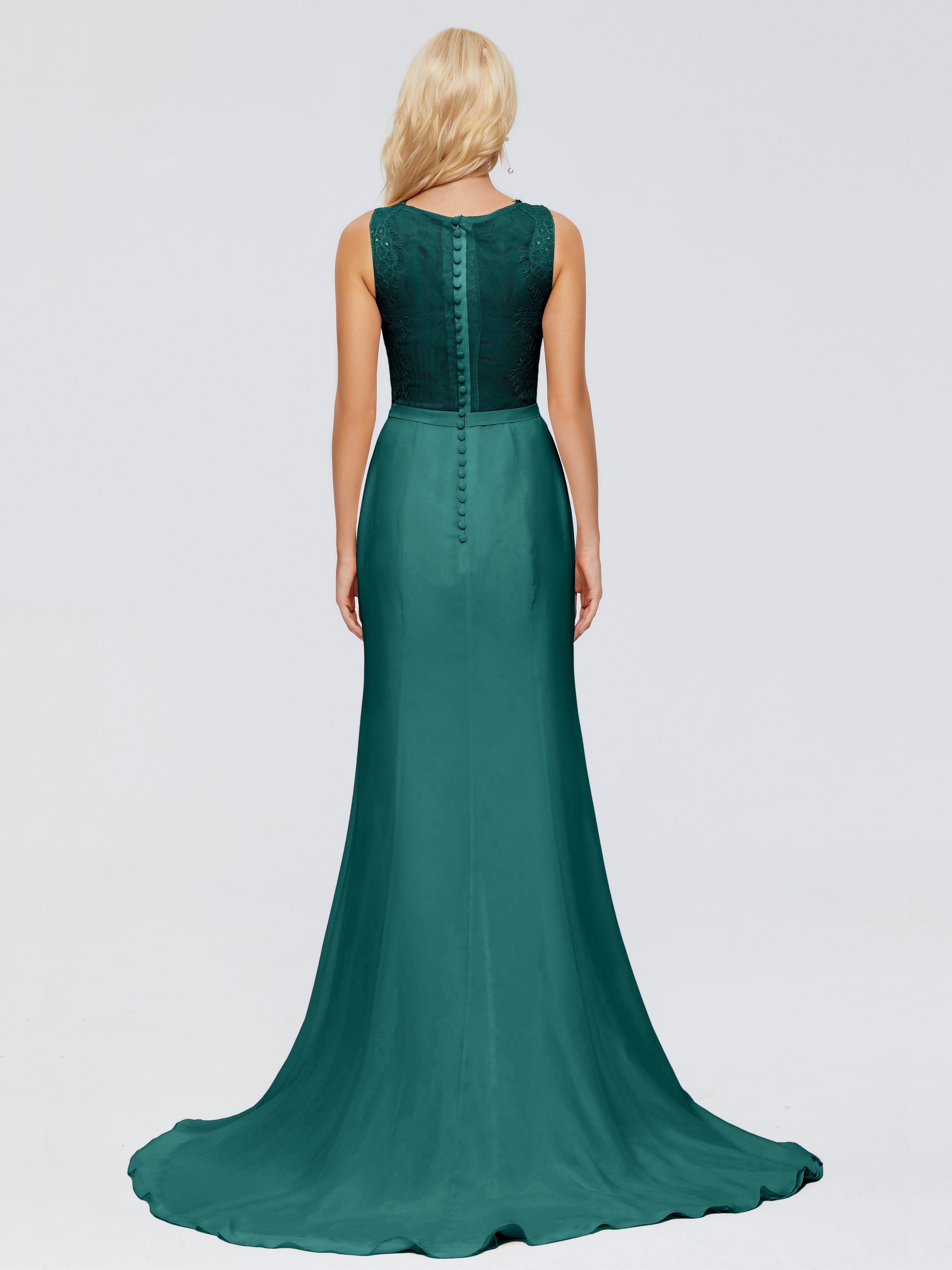 Alexis Hourglass V-Neck Lace Bridesmaid Dresses