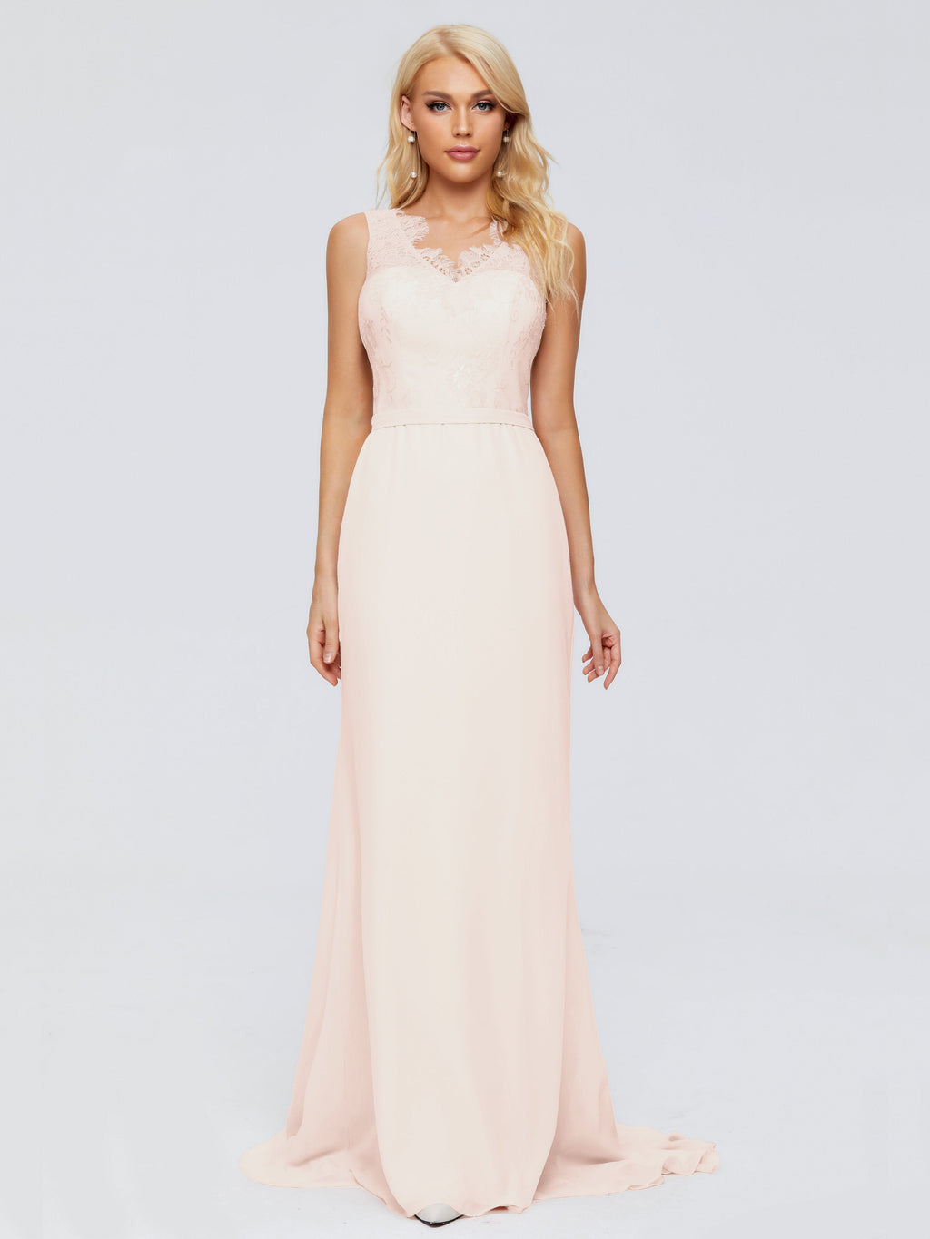 Alexis Hourglass V-Neck Lace Bridesmaid Dresses