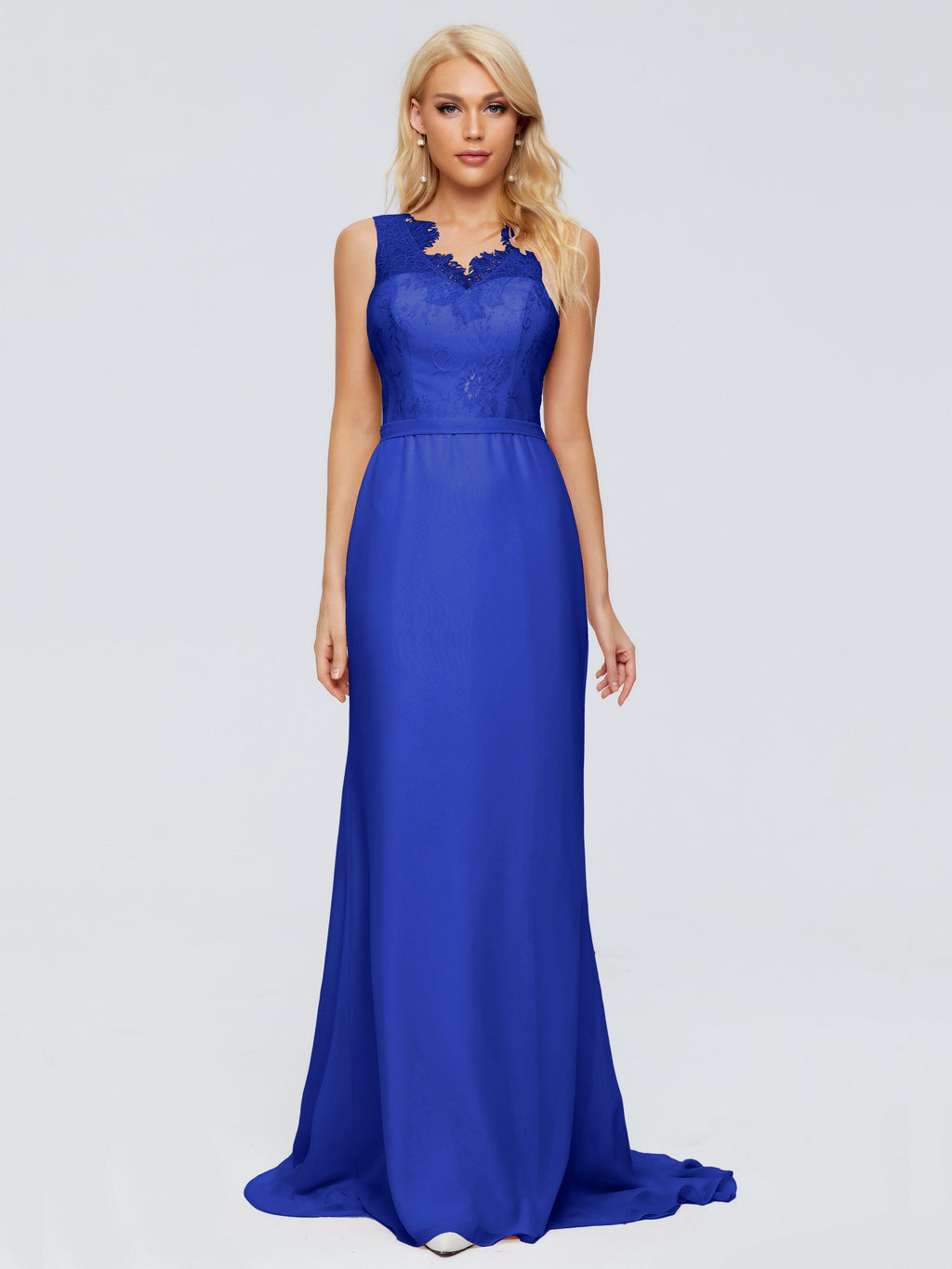 Alexis Hourglass V-Neck Lace Bridesmaid Dresses
