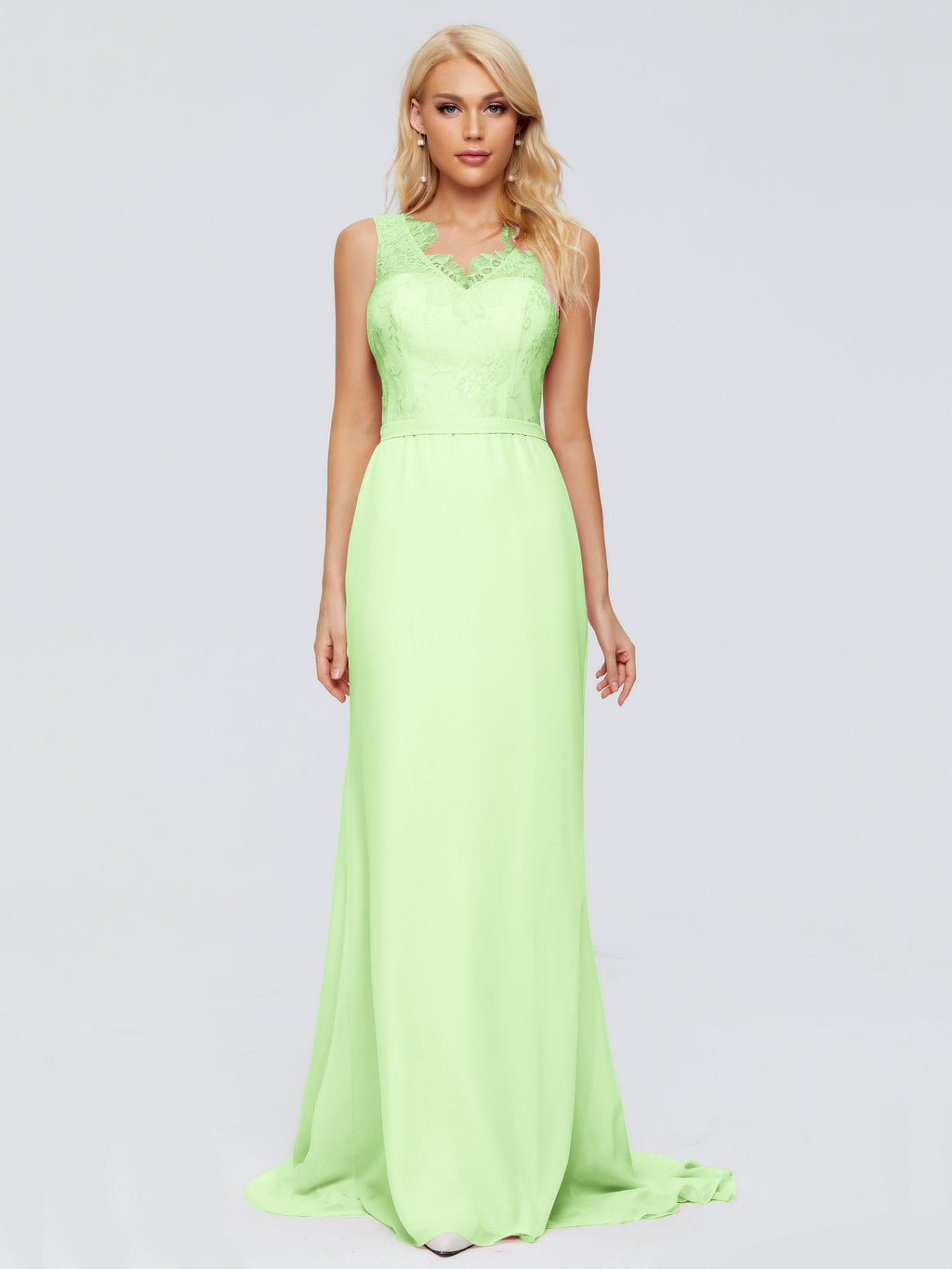 Alexis Hourglass V-Neck Lace Bridesmaid Dresses