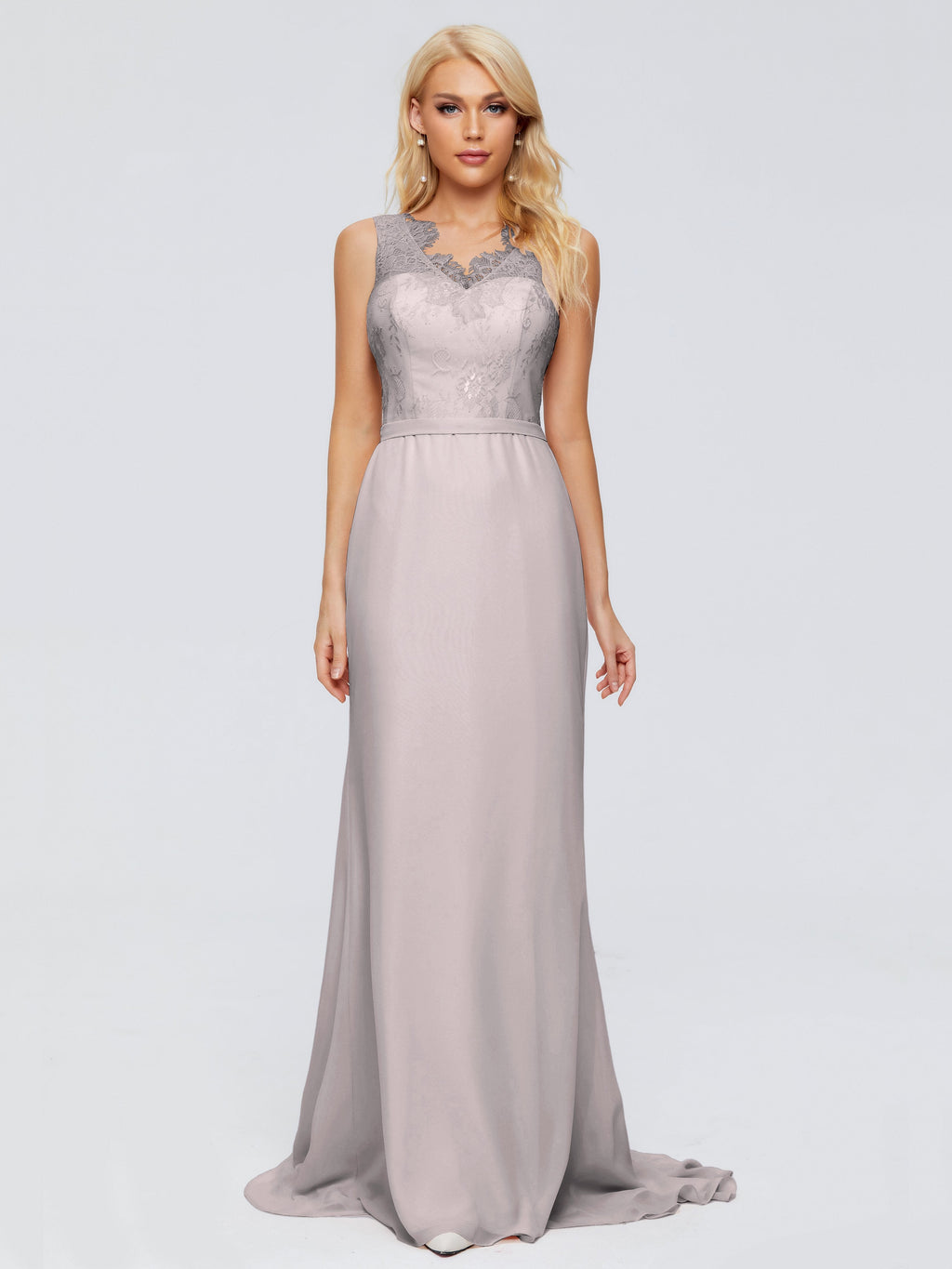 Alexis Hourglass V-Neck Lace Bridesmaid Dresses