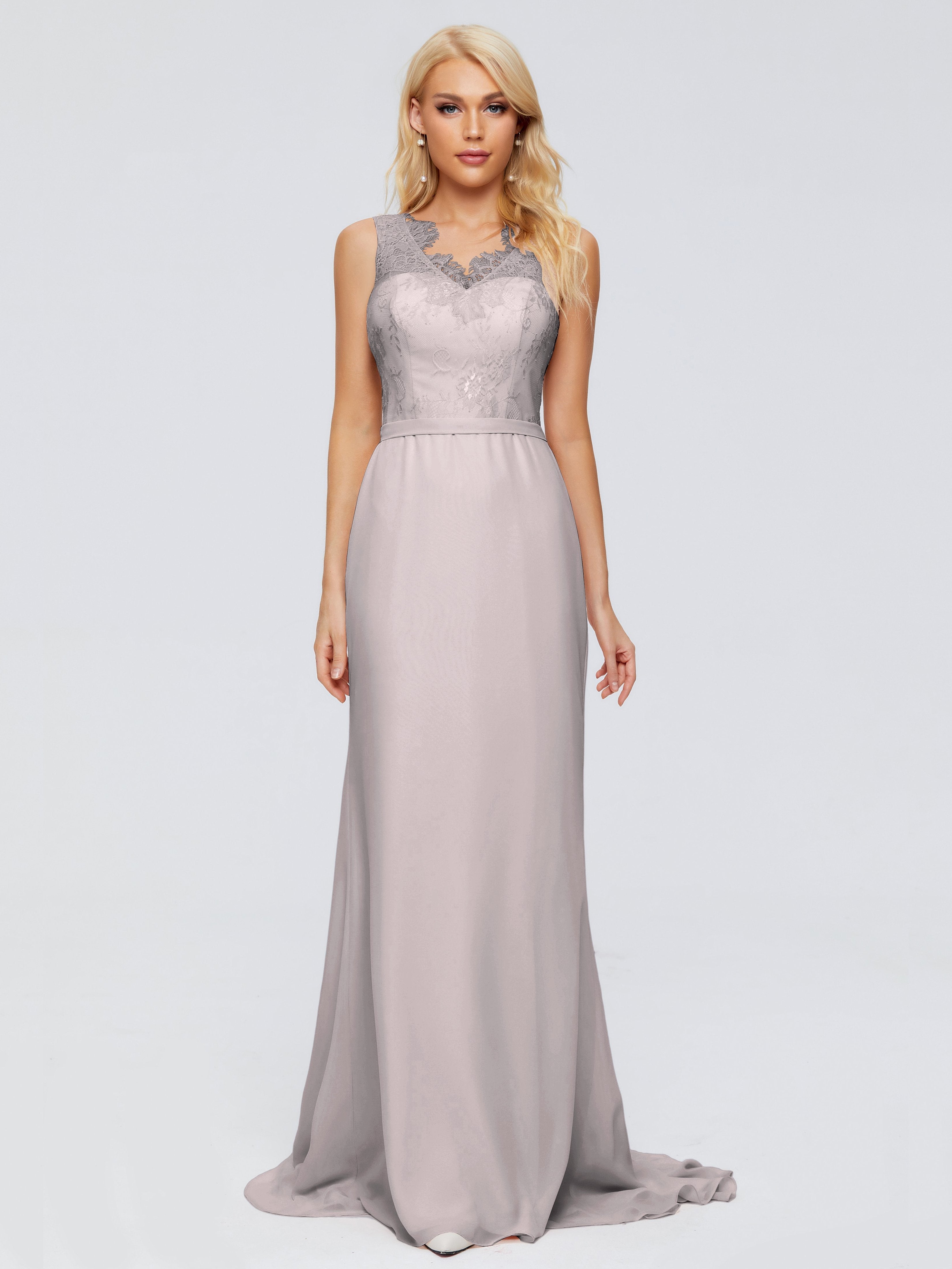 Alexis Hourglass V-Neck Lace Bridesmaid Dresses