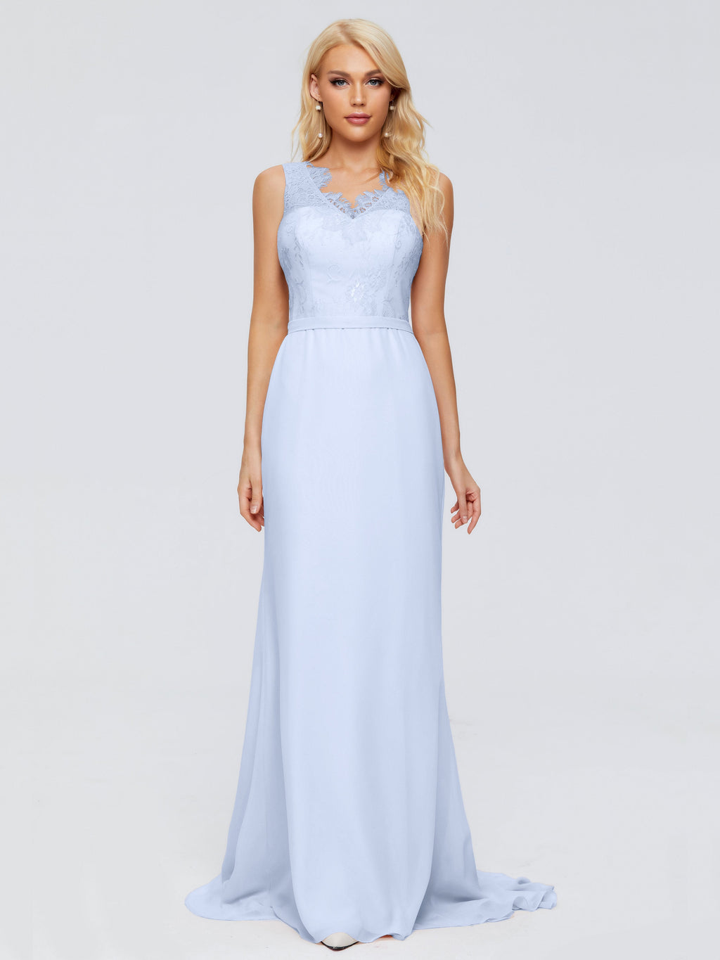 Alexis Hourglass V-Neck Lace Bridesmaid Dresses