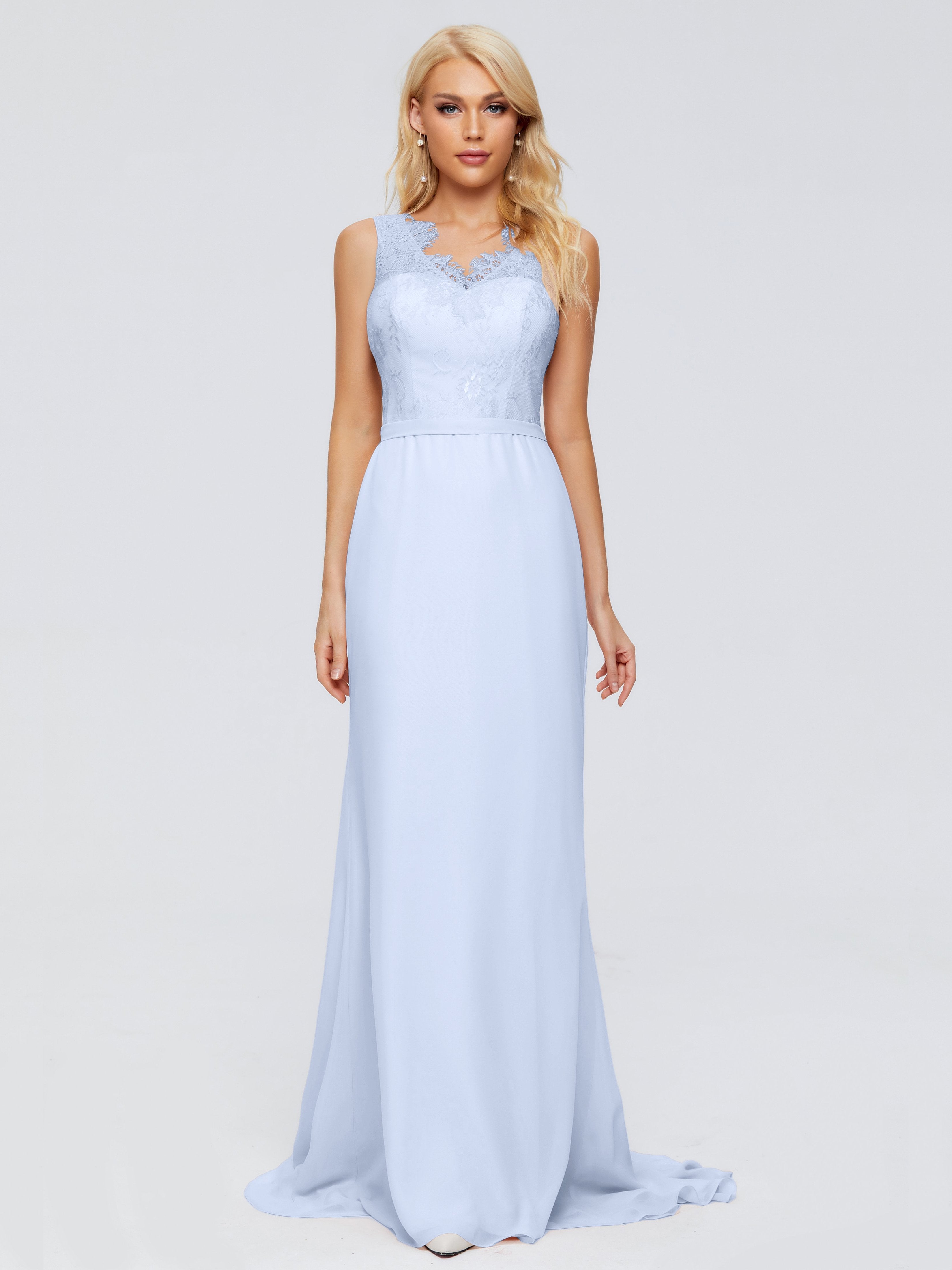 Alexis Hourglass V-Neck Lace Bridesmaid Dresses