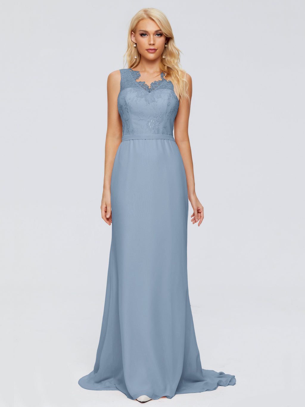 Alexis Hourglass V-Neck Lace Bridesmaid Dresses