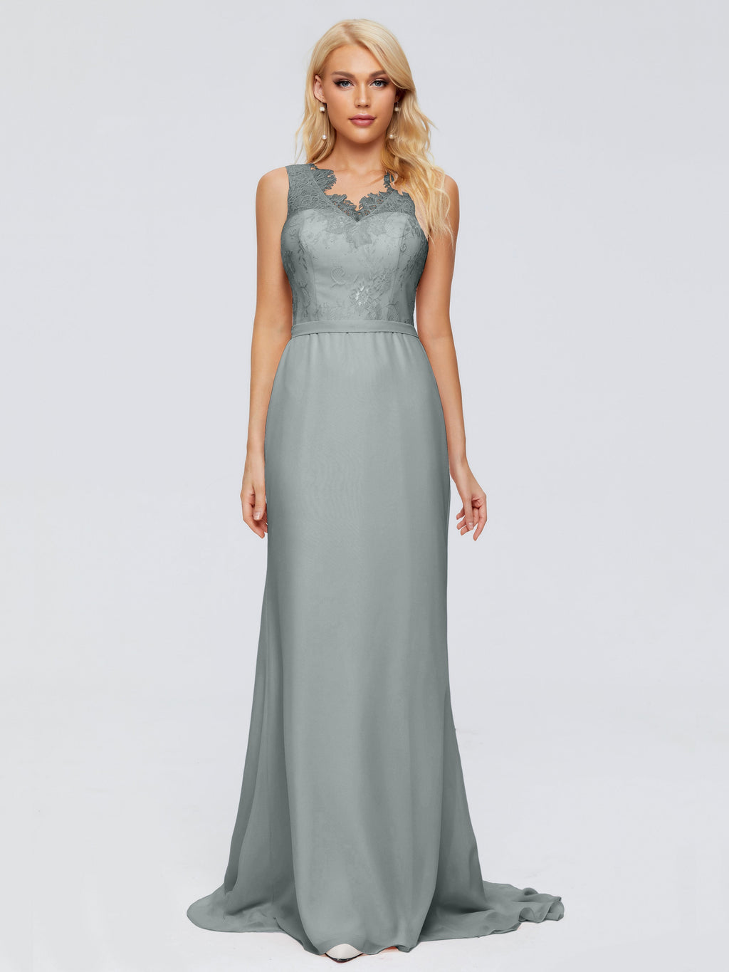 Alexis Hourglass V-Neck Lace Bridesmaid Dresses