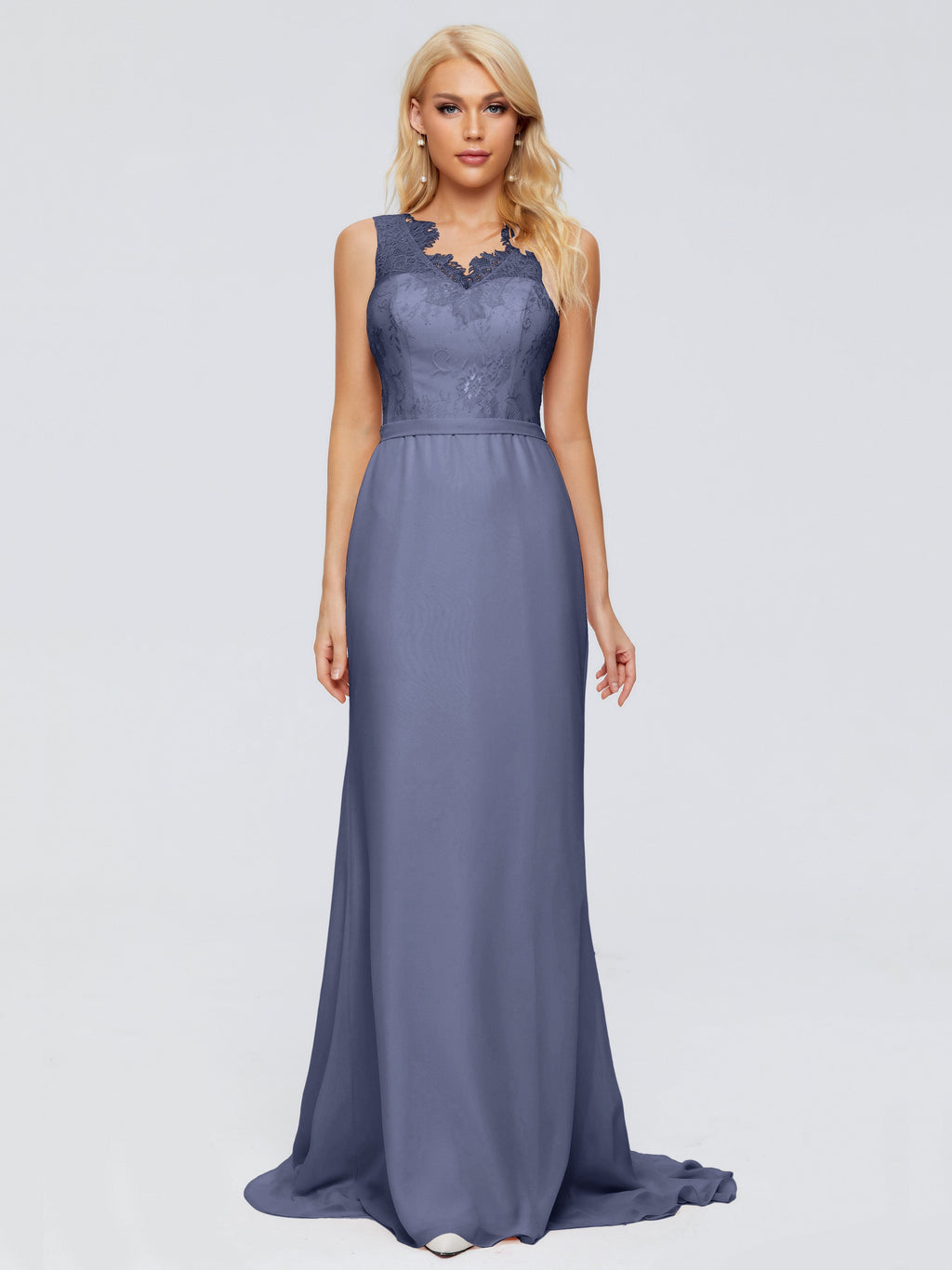 Alexis Hourglass V-Neck Lace Bridesmaid Dresses