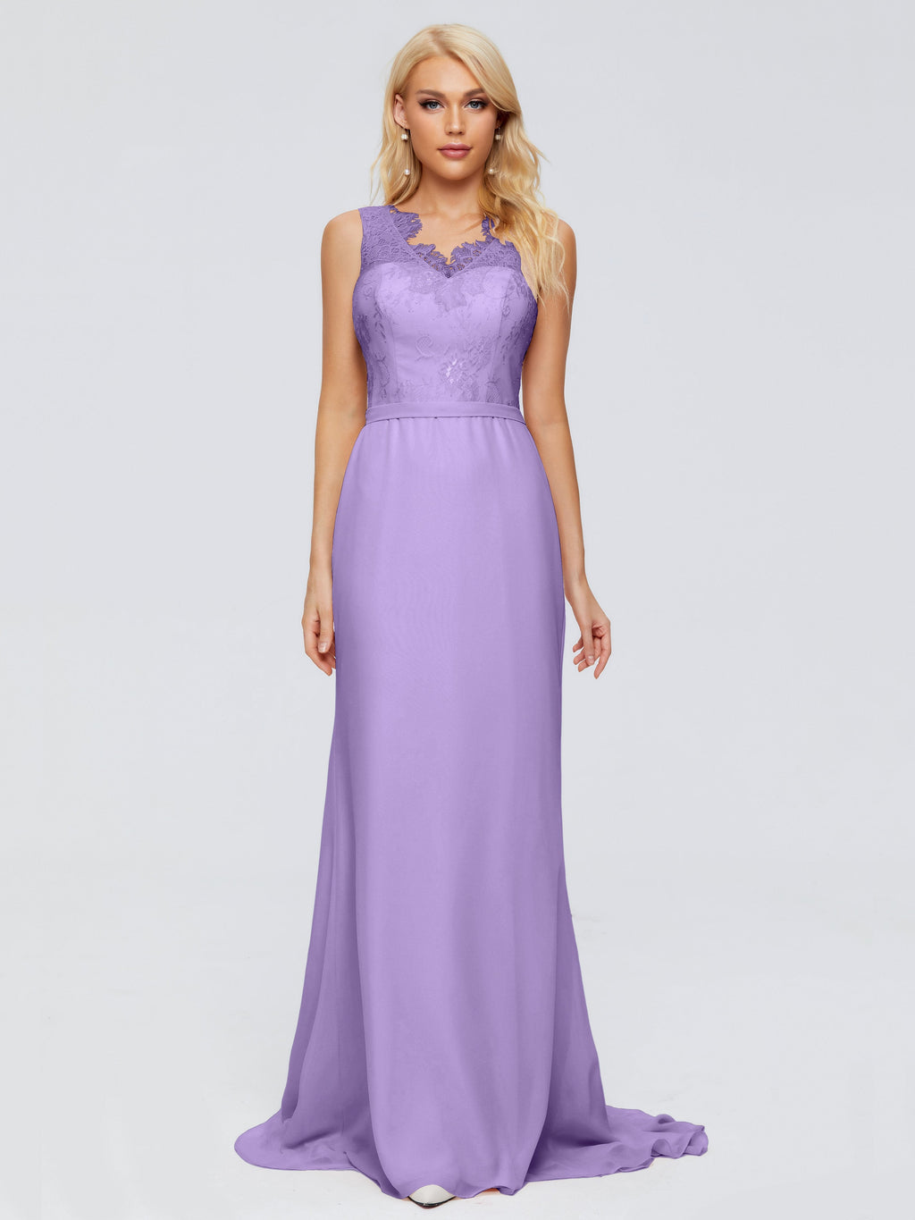 Alexis Hourglass V-Neck Lace Bridesmaid Dresses