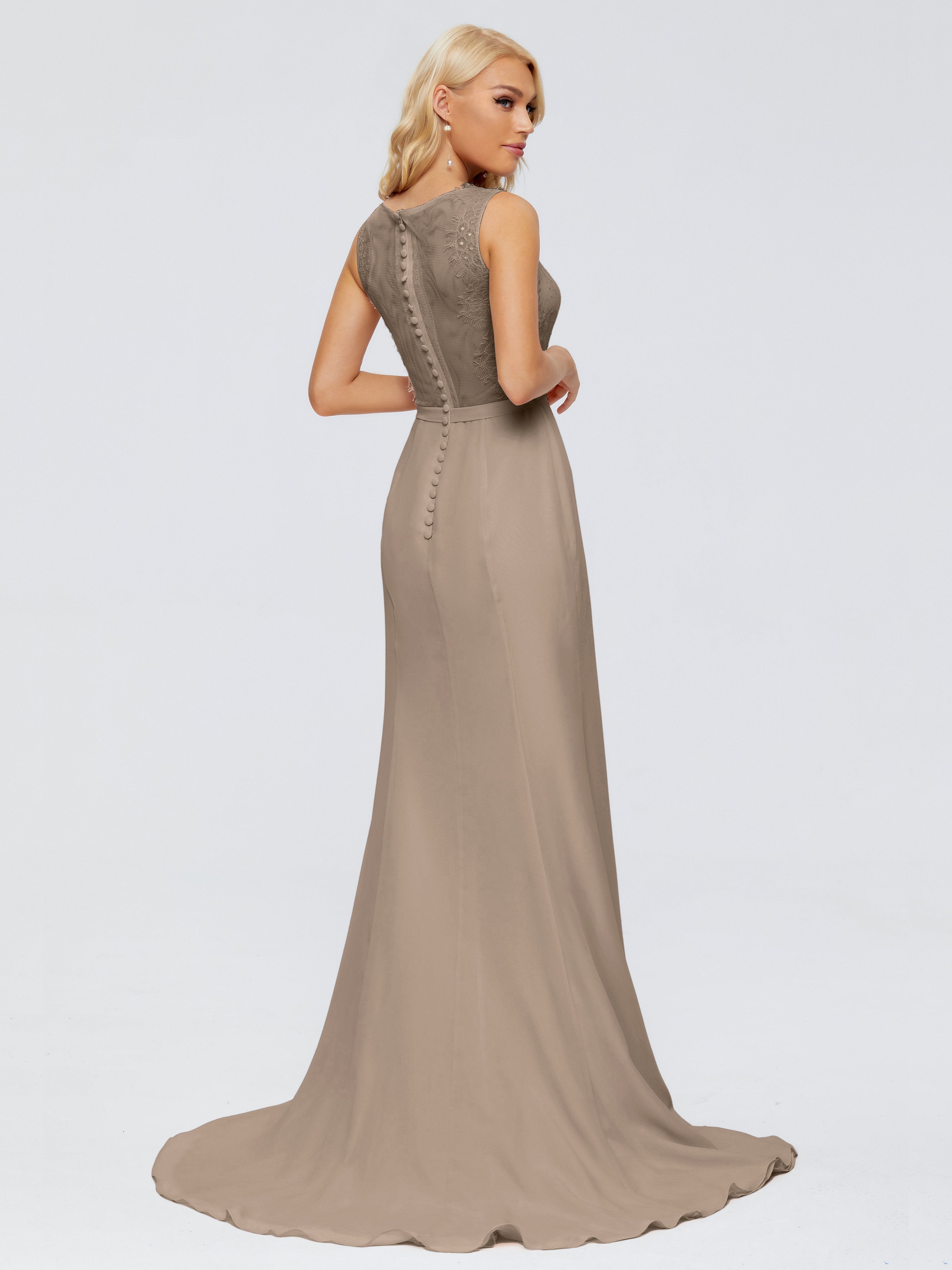 Alexis Hourglass V-Neck Lace Bridesmaid Dresses